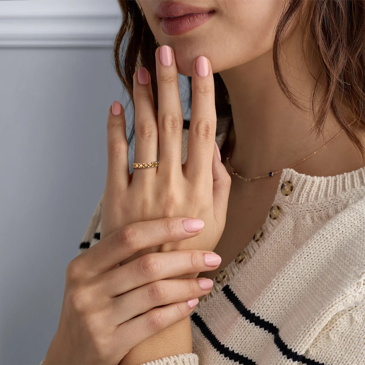 Rosecliff Luxe Citrine Stackable Ring in 14k Gold (November) - Image 2
