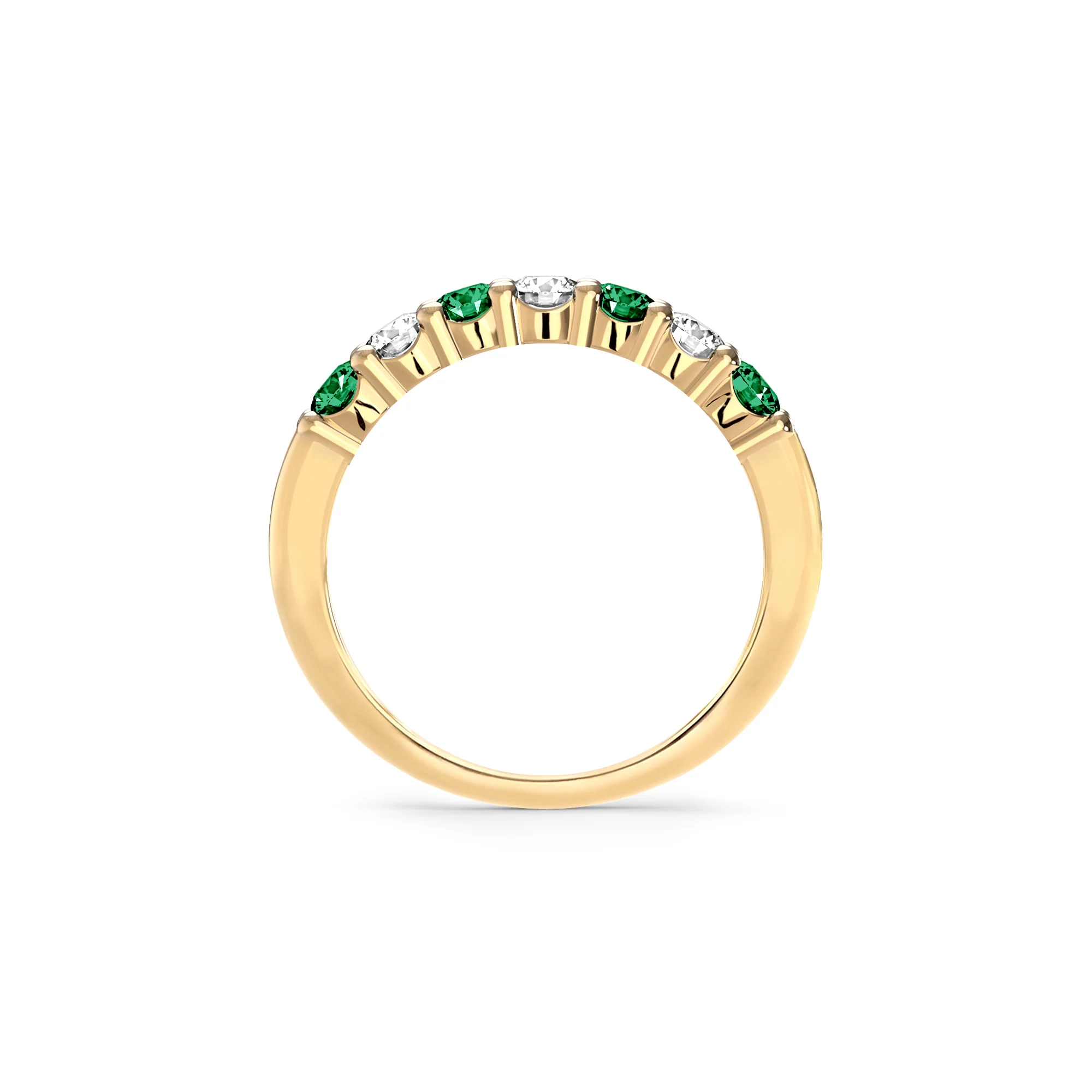 Rosecliff Luxe Diamond & Emerald Stackable Ring in 14k Gold (May) - Image 4