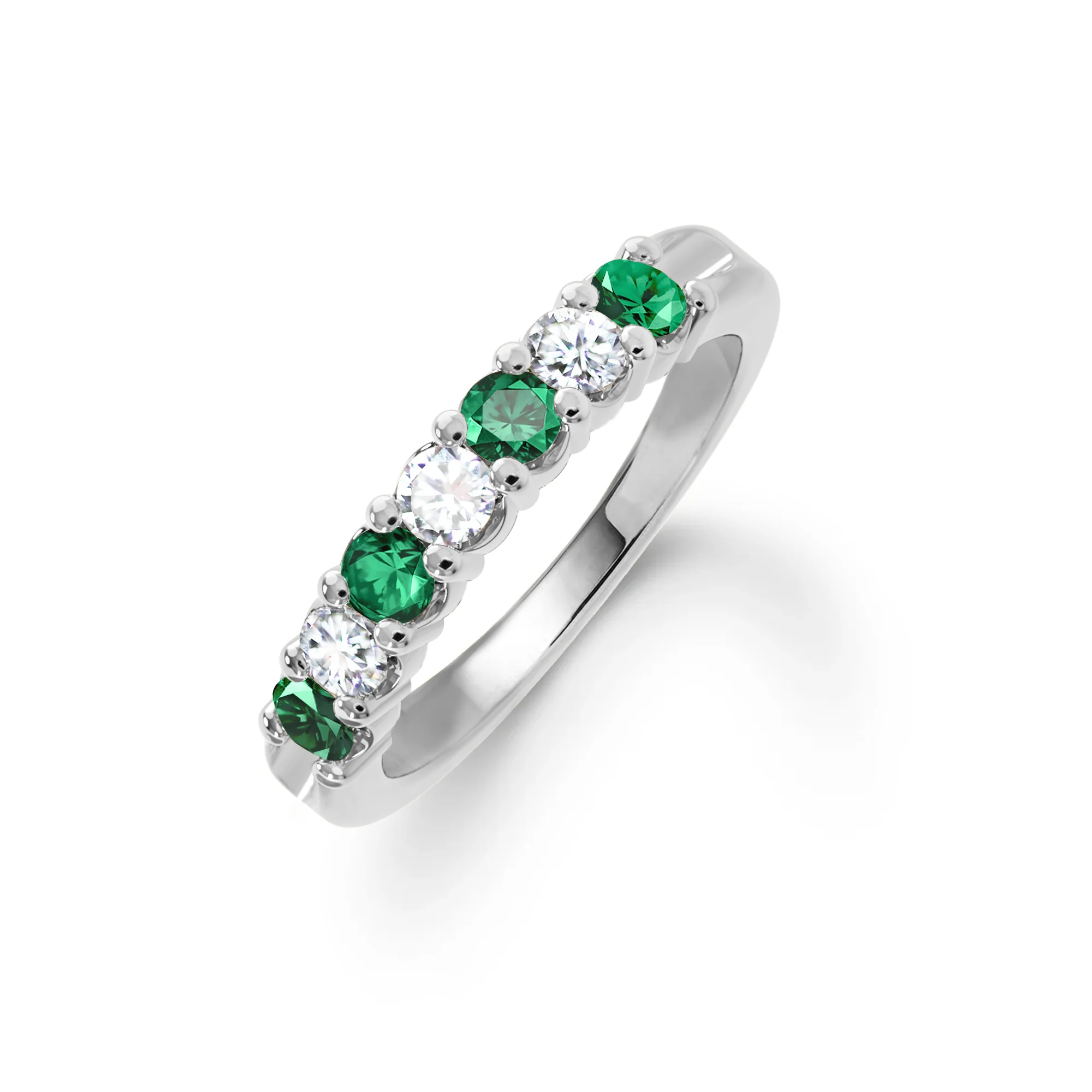 Rosecliff Luxe Diamond & Emerald Stackable Ring in 14k Gold (May) - Image 8