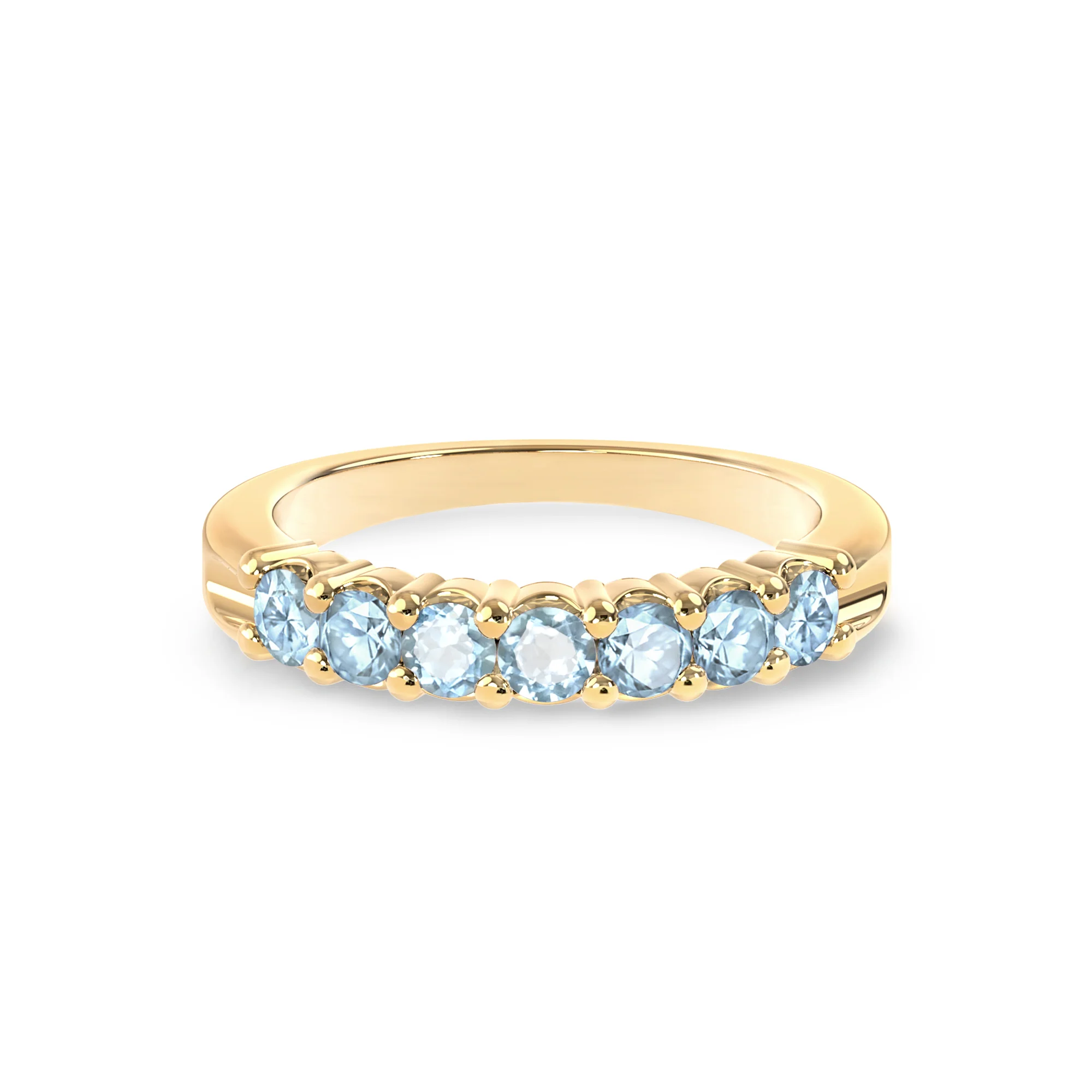Rosecliff Luxe Nantucket Blue Topaz Stackable Ring in 14k Gold (December) - Image 5