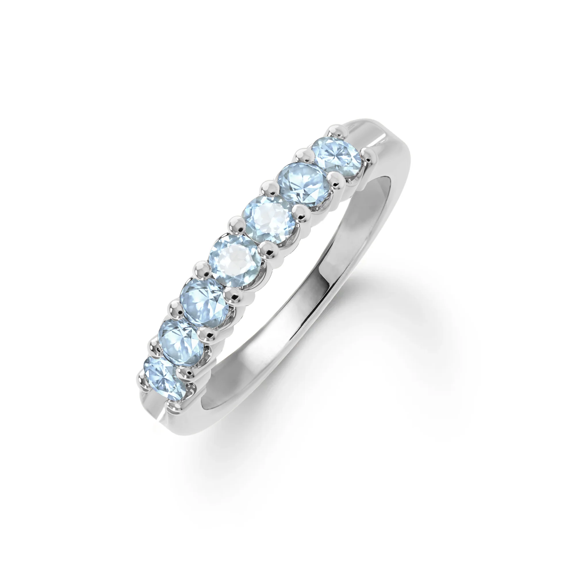 Rosecliff Luxe Nantucket Blue Topaz Stackable Ring in 14k Gold (December) - Image 8