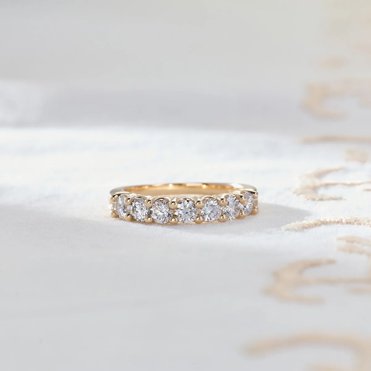 Rosecliff Luxe White Topaz Stackable Ring in 14k Gold (April) - Image 6