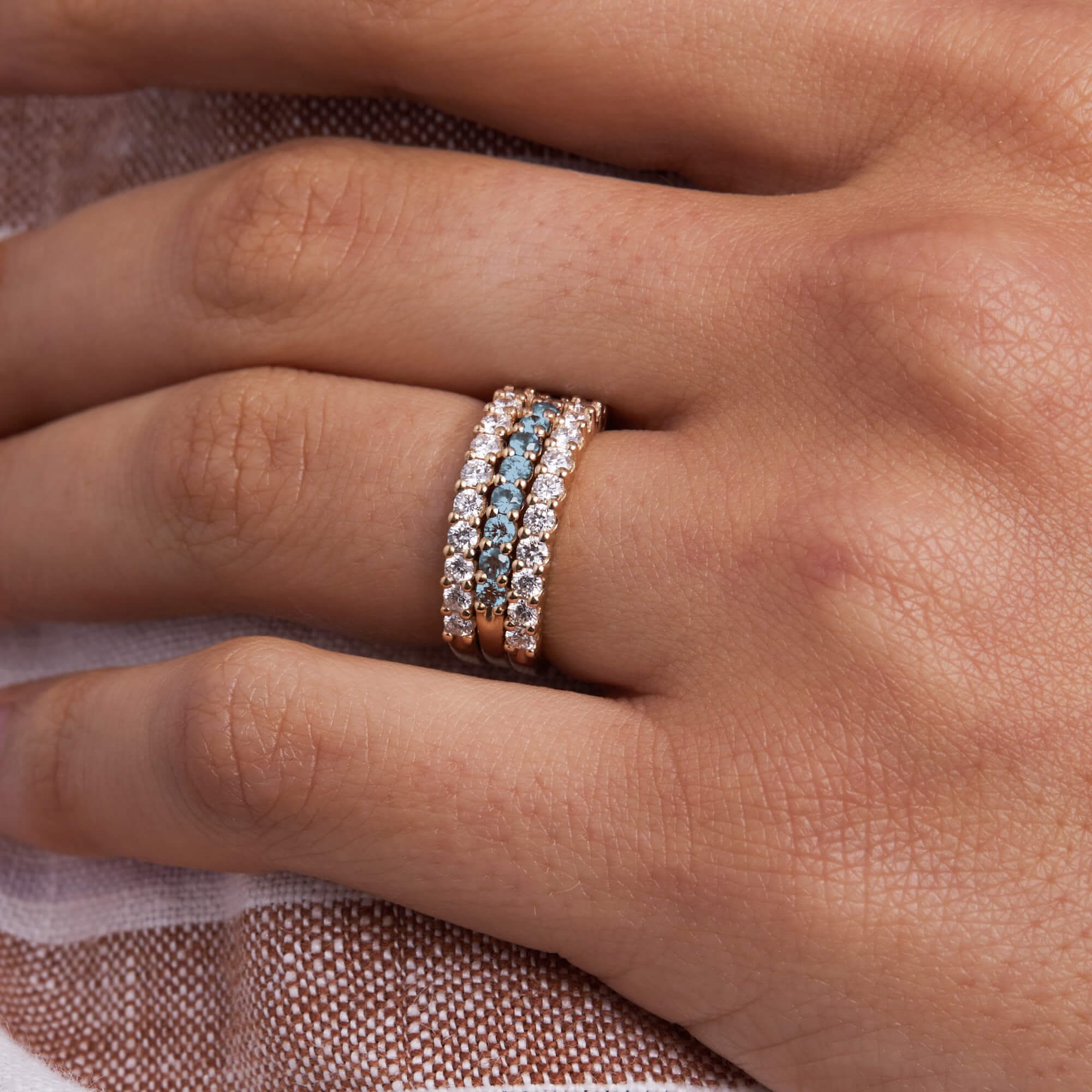 Rosecliff Nantucket Blue Topaz Stackable Ring in 14k Gold (December) - Image 10