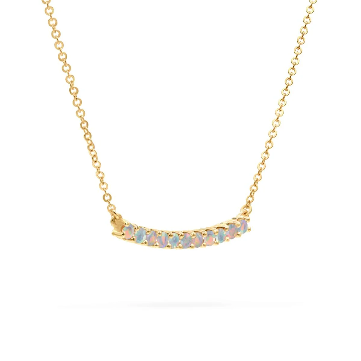 Rosecliff Opal Bar Necklace in 14k Gold (October) - Image 5