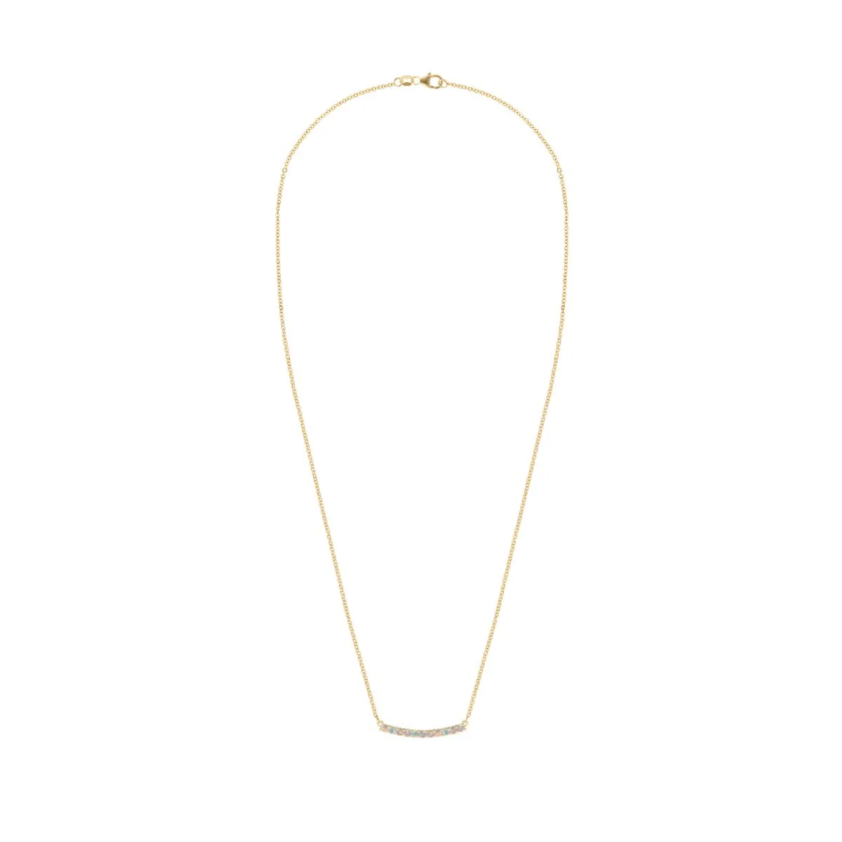 Rosecliff Opal Bar Necklace in 14k Gold (October) - Image 7
