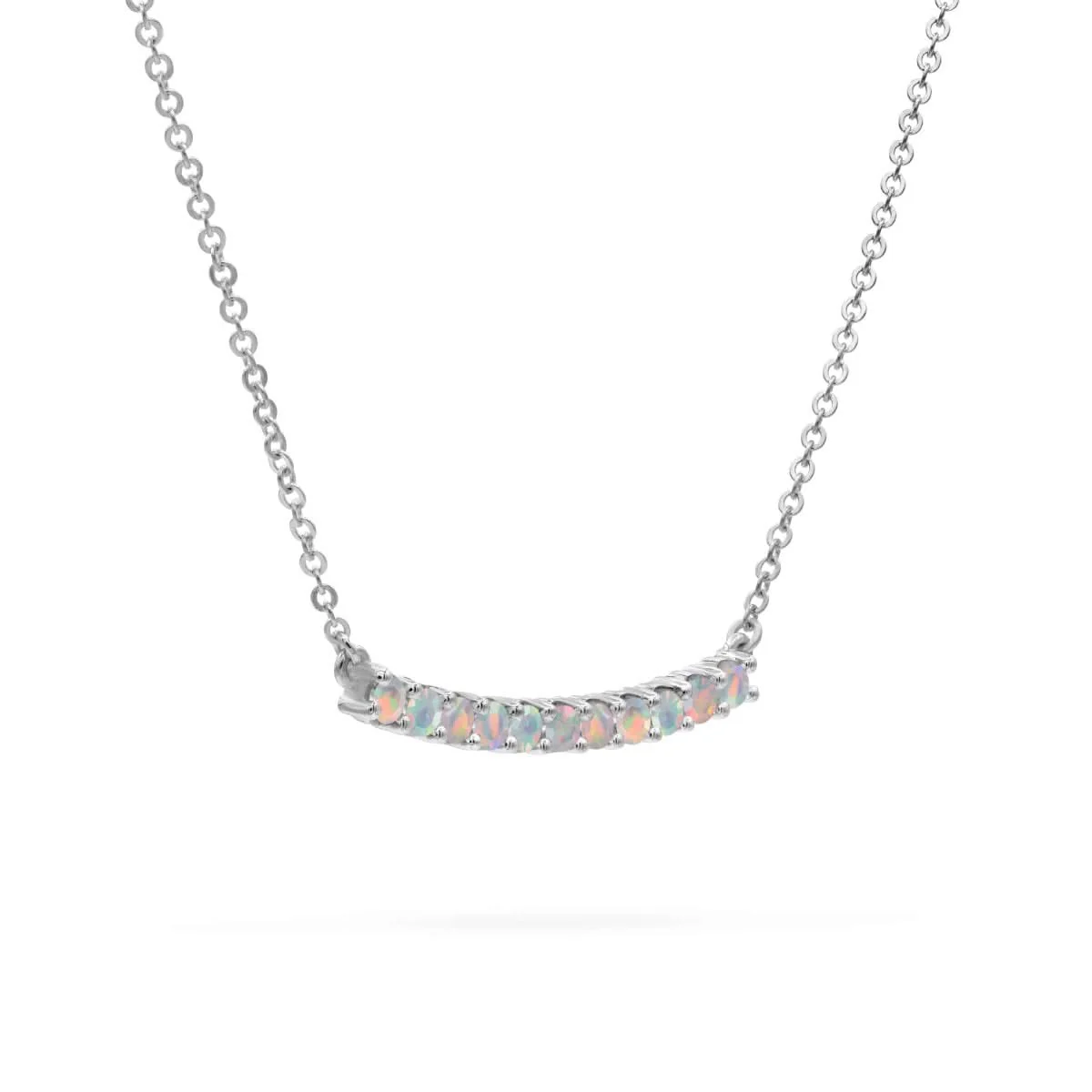 Rosecliff Opal Bar Necklace in 14k Gold (October) - Image 9
