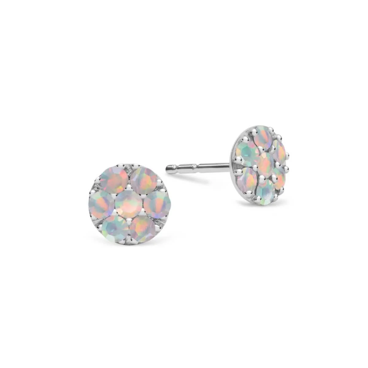 Rosecliff Opal Mini Stud Earrings in Solid 14k Gold (October) - Image 5