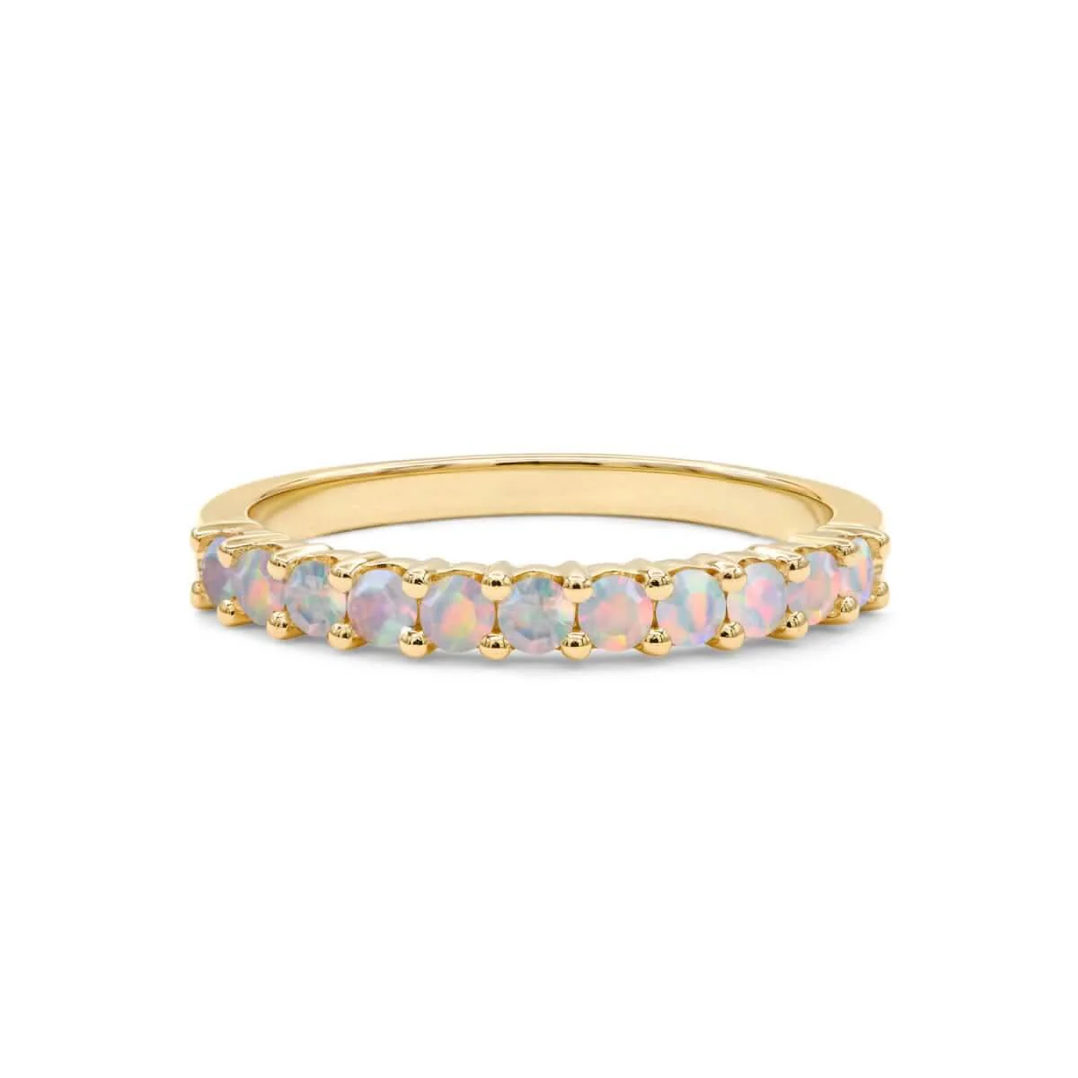 Rosecliff Opal Stackable Ring in 14k Gold (October) - Image 5