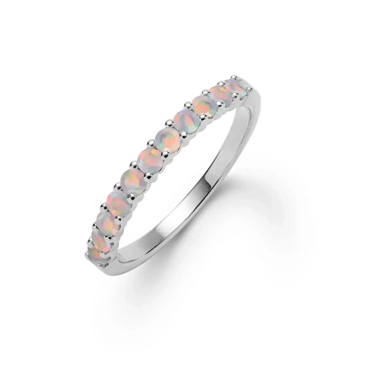 Rosecliff Opal Stackable Ring in 14k Gold (October) - Image 9