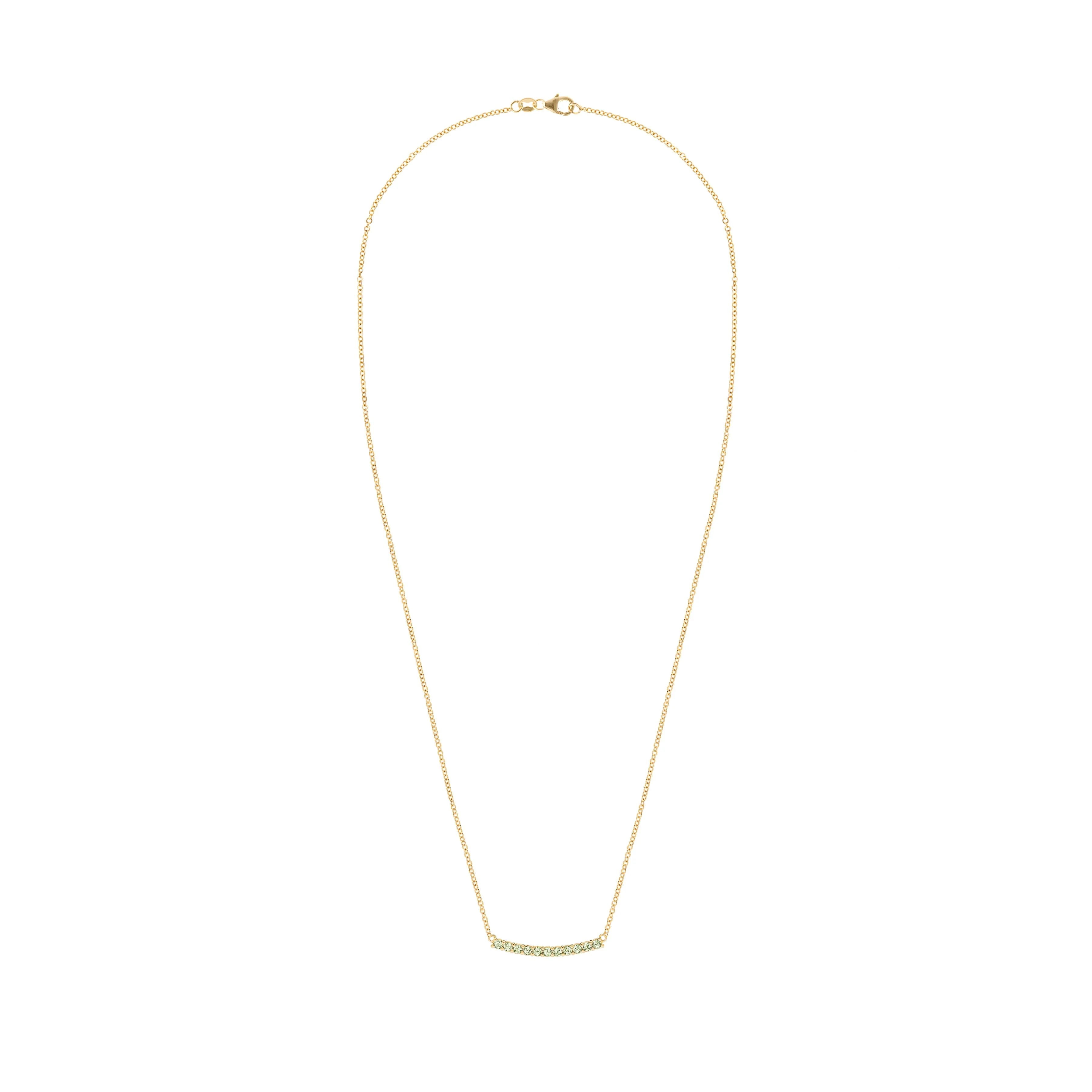 Rosecliff Peridot Bar Necklace in 14k Gold (August) - Image 5