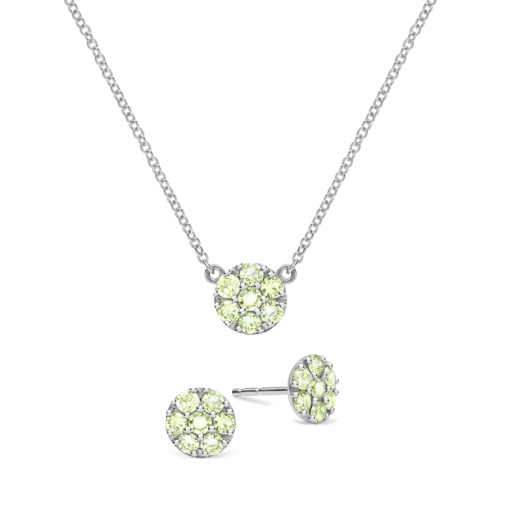 Rosecliff Peridot Mini Necklace and Stud Earrings Set in 14k Gold (August) - Image 8