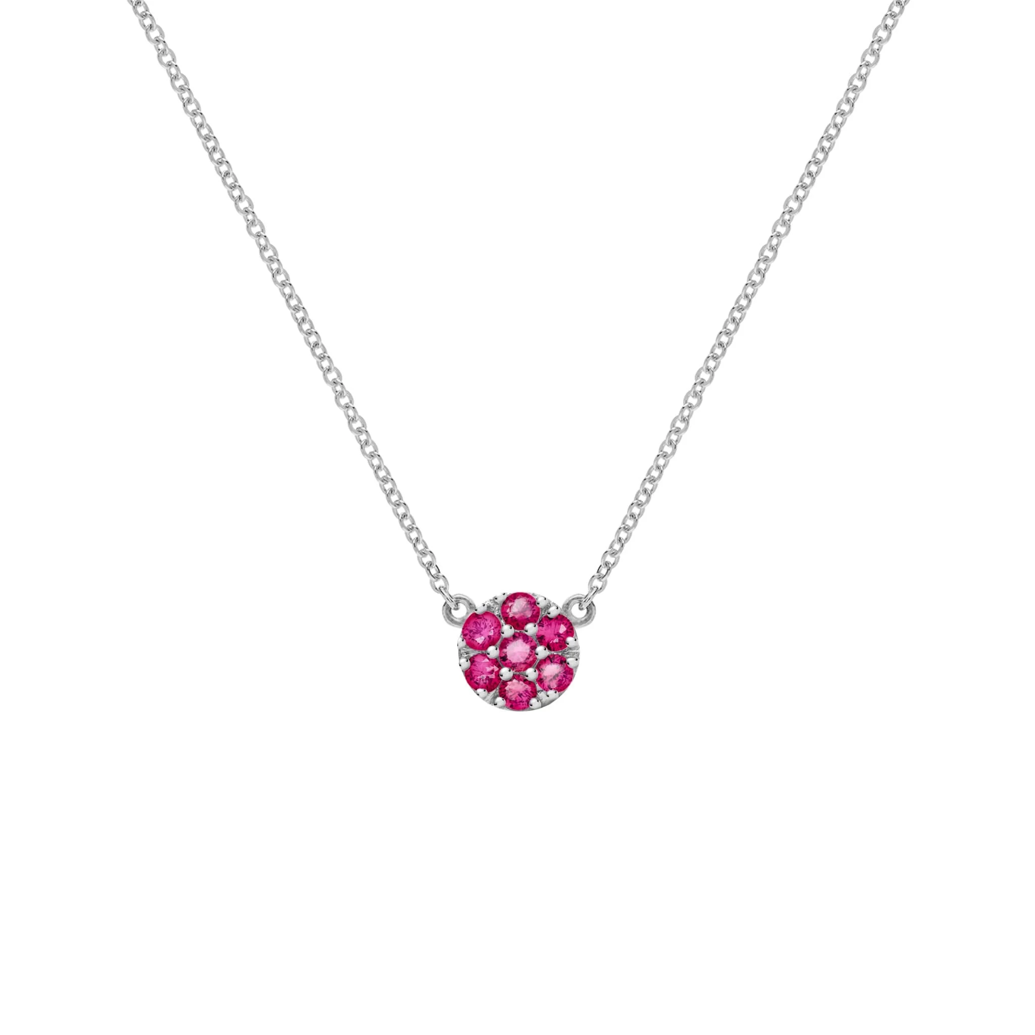 Rosecliff Ruby Mini Necklace in Solid 14k Gold (July) - Image 5