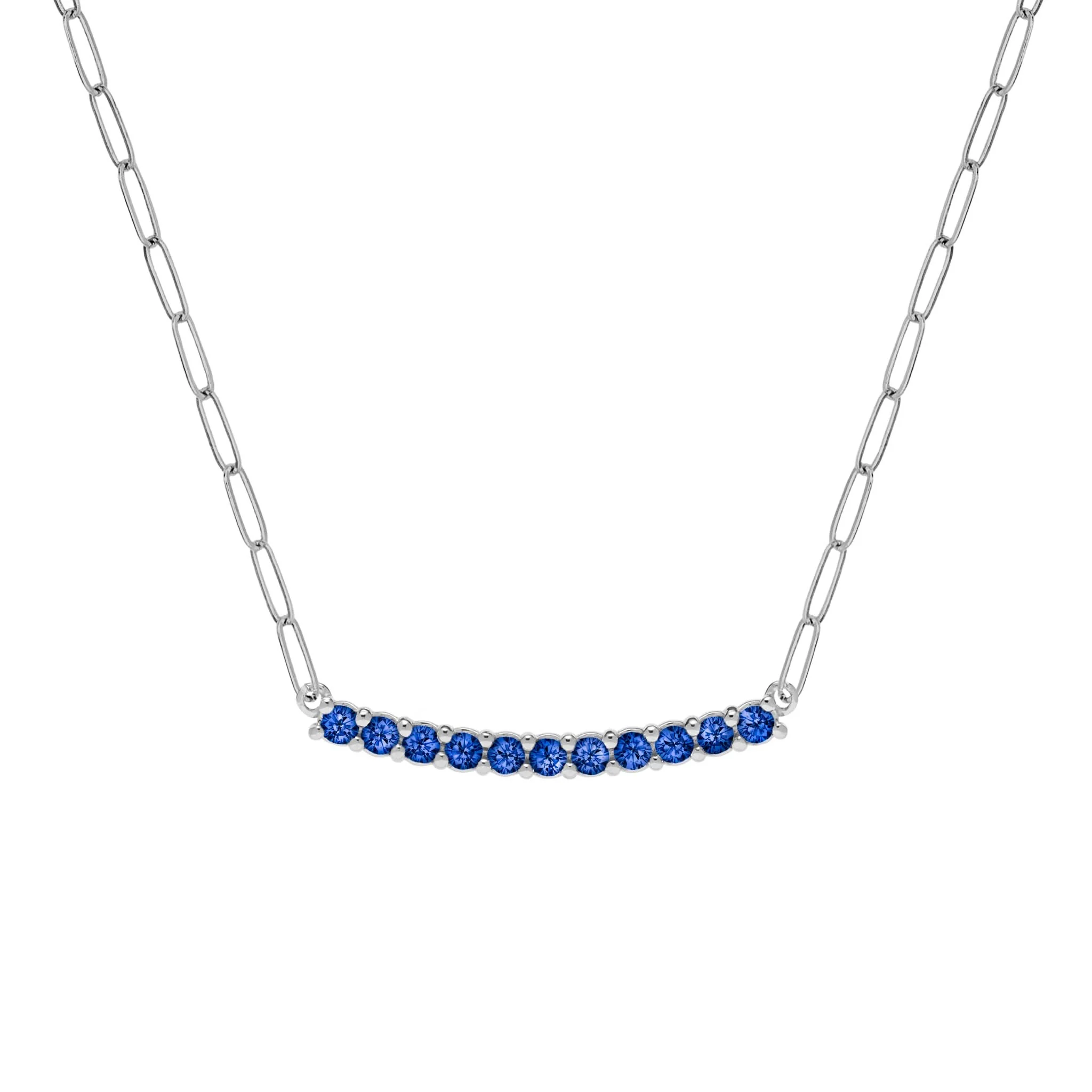Rosecliff Sapphire Bar Adelaide Mini Necklace in 14k Gold (September) - Image 8