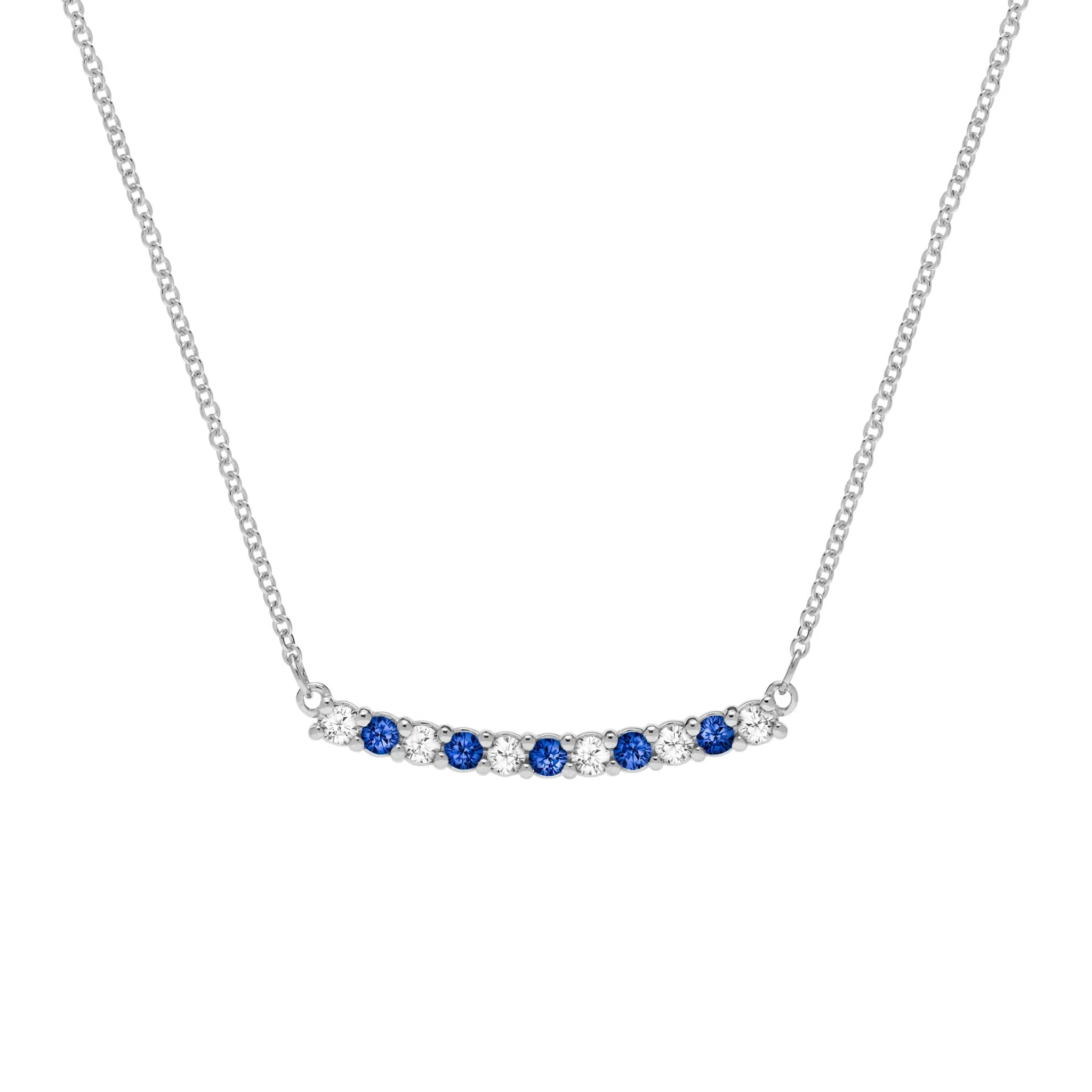 Rosecliff Diamond & Sapphire Bar Necklace in 14k Gold (September) - Image 8