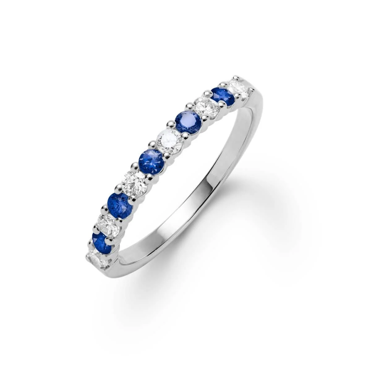 Rosecliff Diamond & Sapphire Stackable Ring in 14k Gold (September) - Image 8