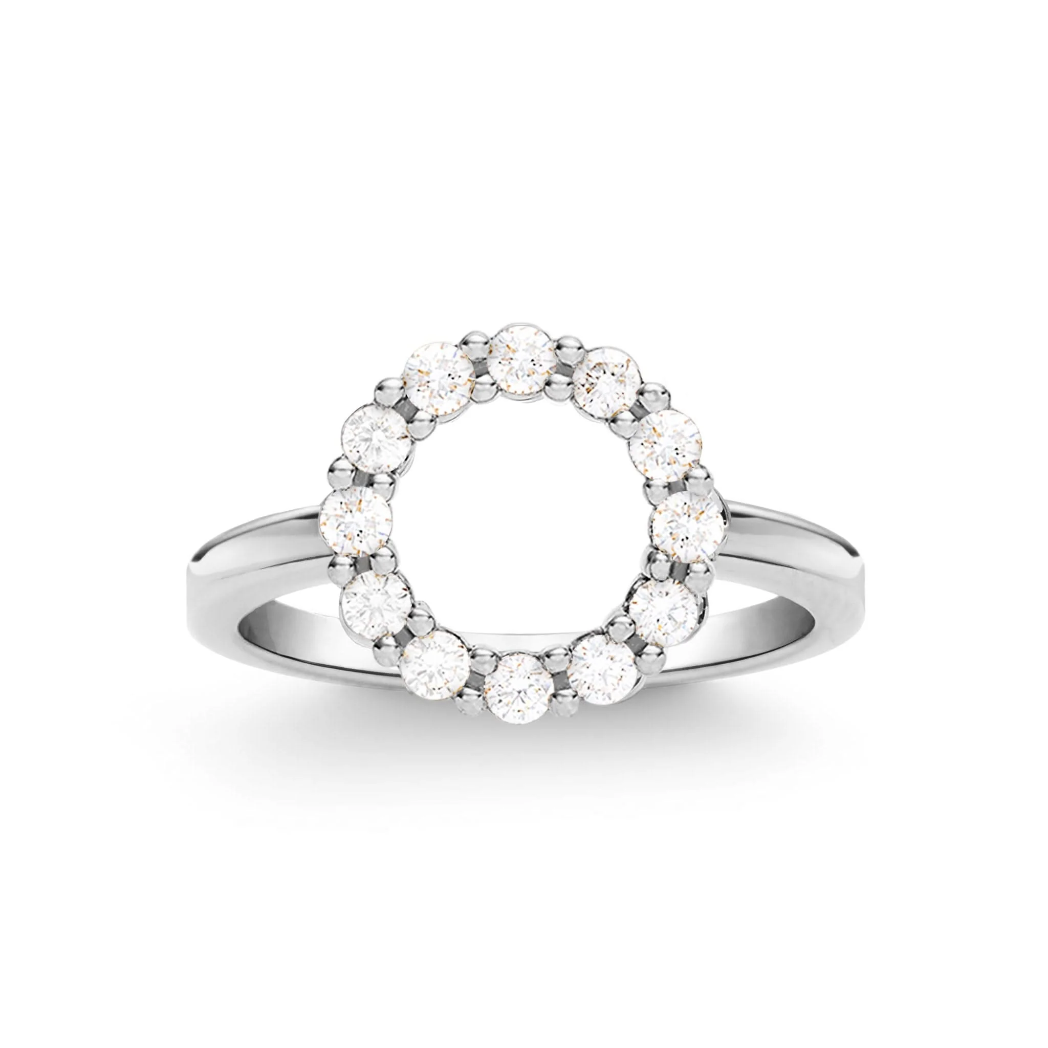 Rosecliff Small Circle Diamond Ring in 14k Gold (April) - Image 5