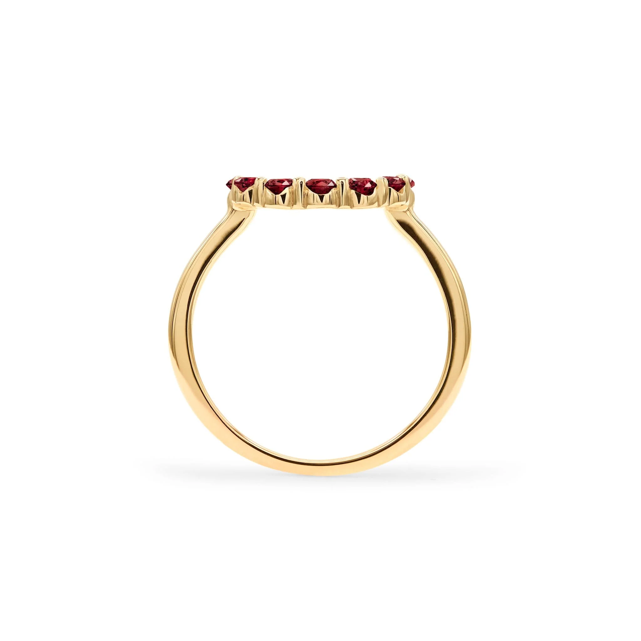 Rosecliff Small Circle Garnet Ring in 14k Gold (January) - Image 4