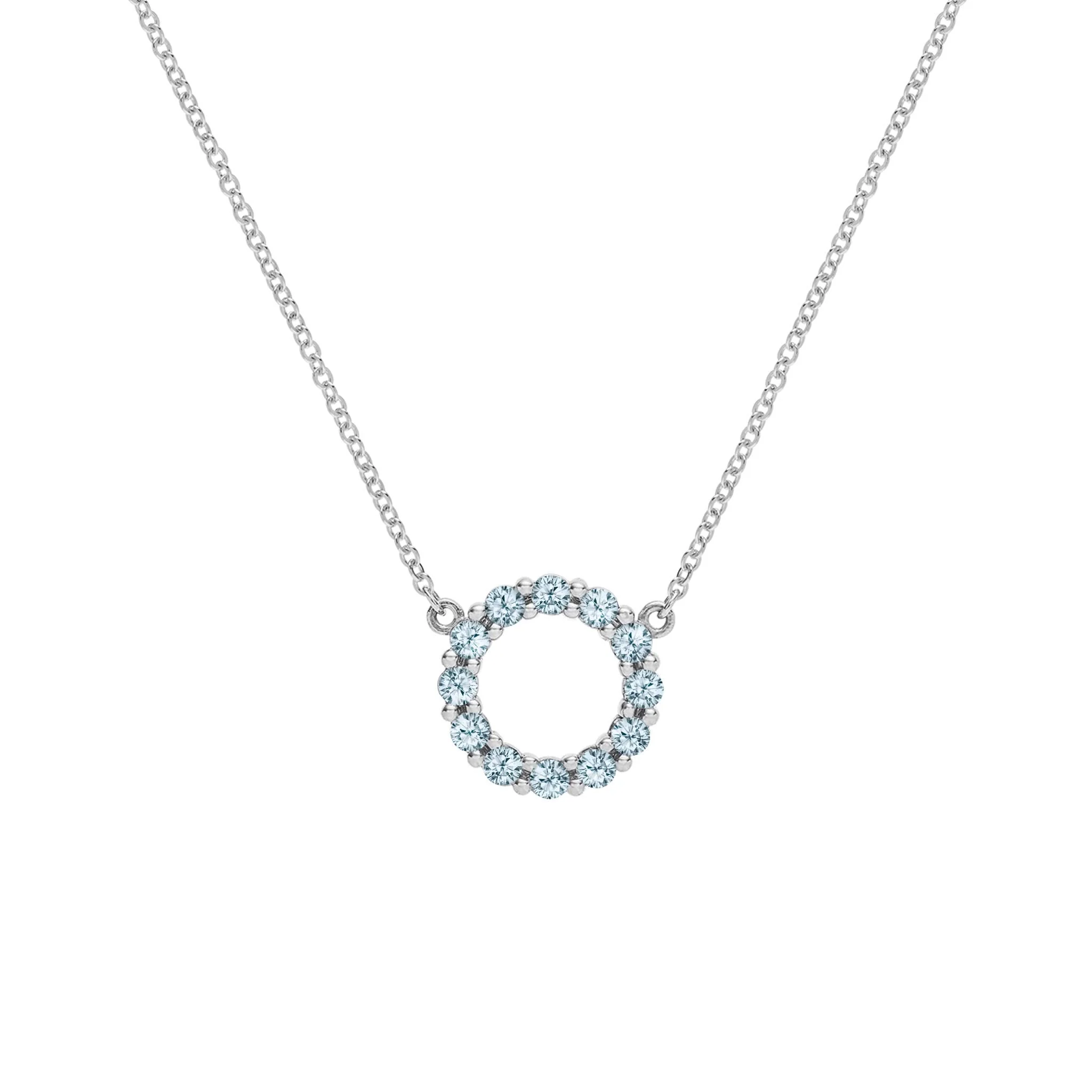 Rosecliff Small Circle Nantucket Blue Topaz Necklace in 14k Gold (December) - Image 8