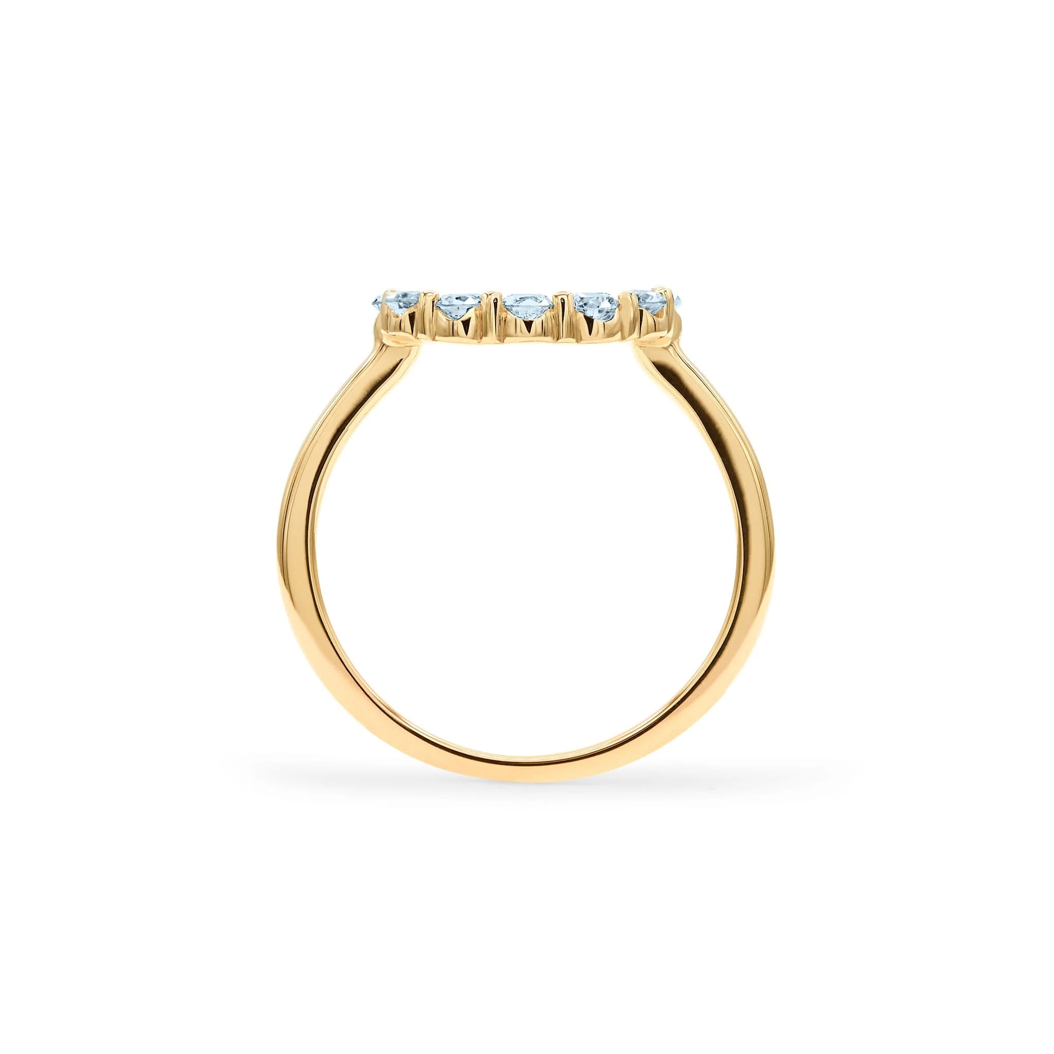 Rosecliff Small Circle Nantucket Blue Topaz Ring in 14k Gold (December) - Image 4