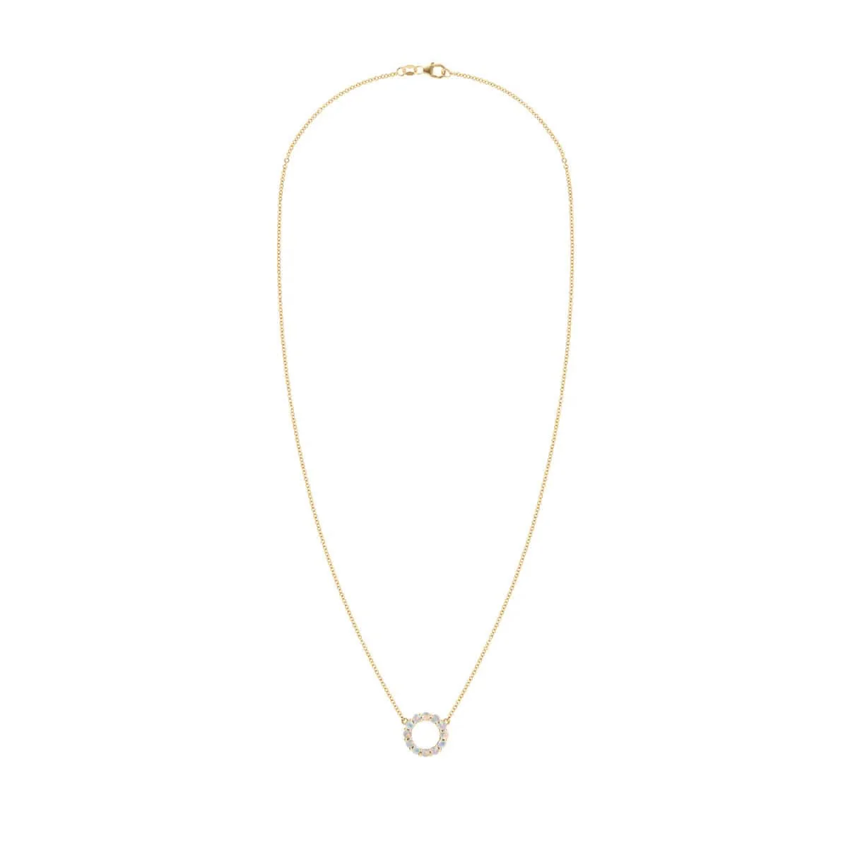 Rosecliff Small Circle Opal Necklace in 14k Gold (October) - Image 7