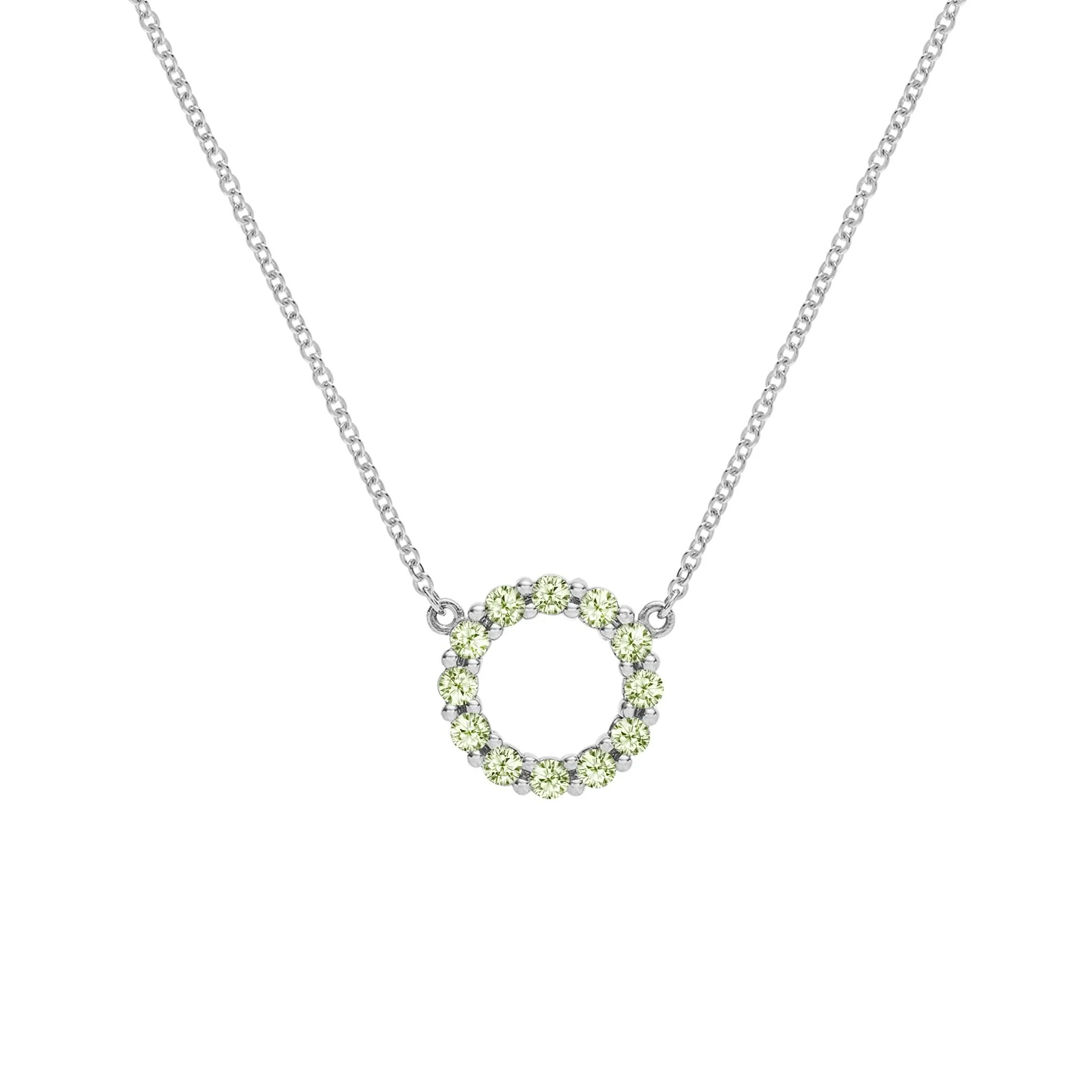 Rosecliff Small Circle Peridot Necklace in 14k Gold (August) - Image 8