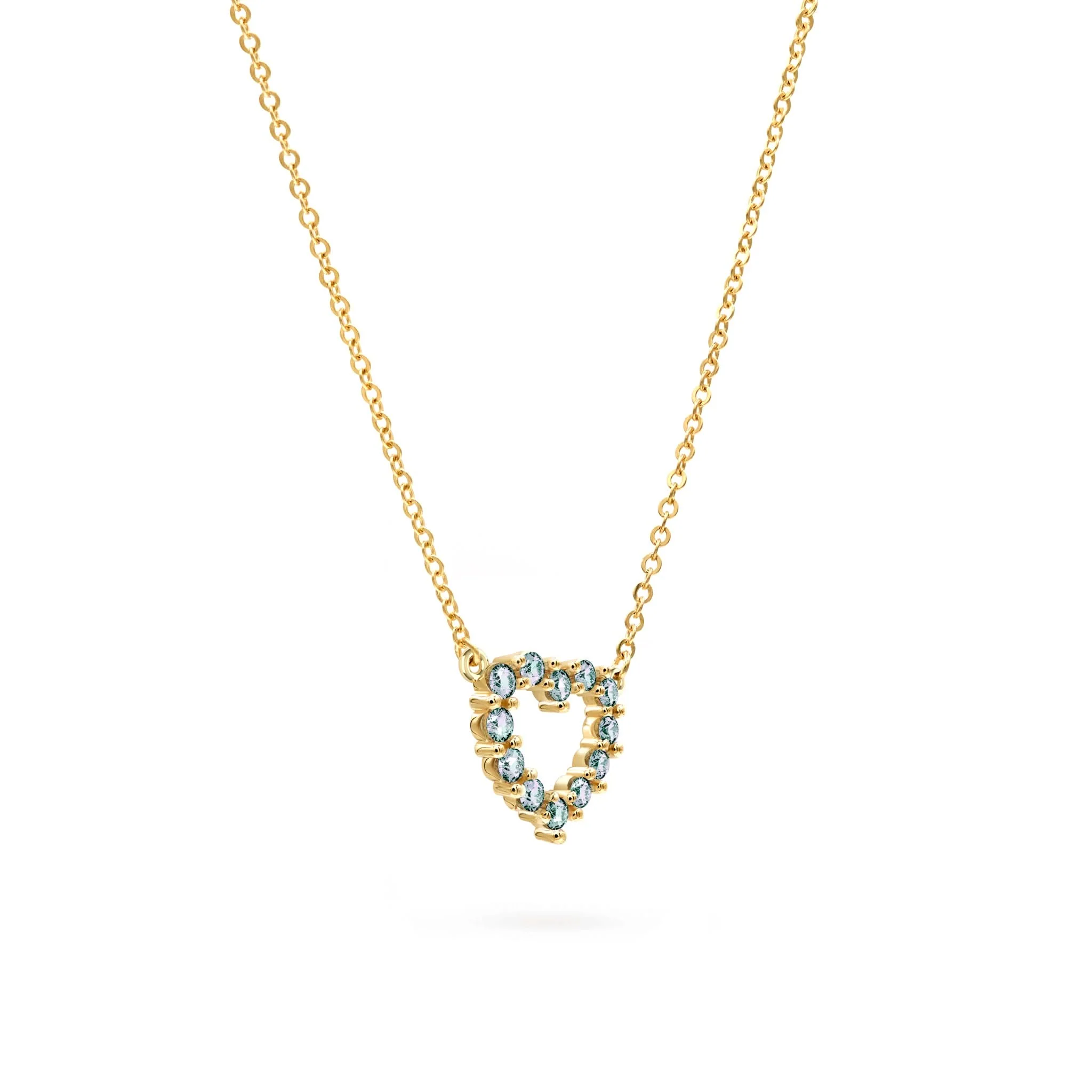 Rosecliff Small Heart Alexandrite Necklace in 14k Gold (June) - Image 4