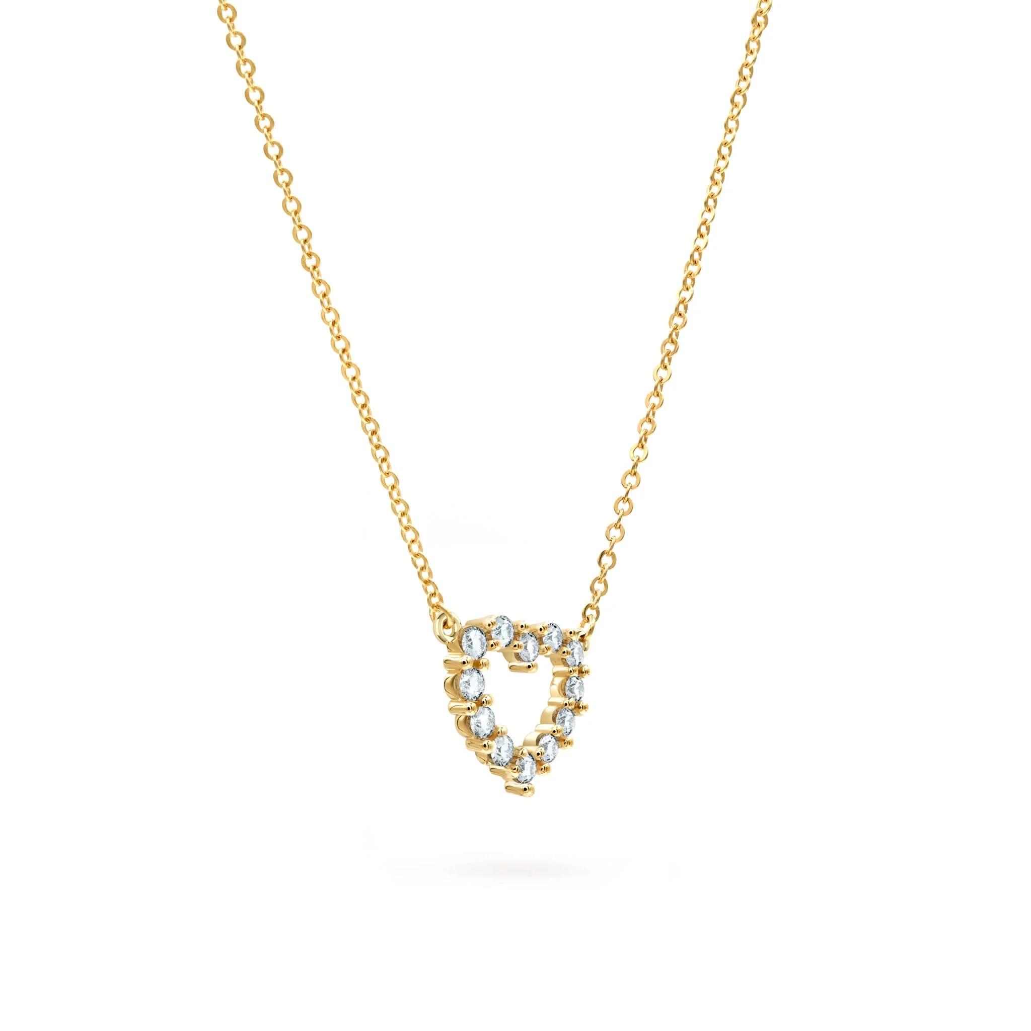 Rosecliff Small Heart Aquamarine Necklace in 14k Gold (March) - Image 4