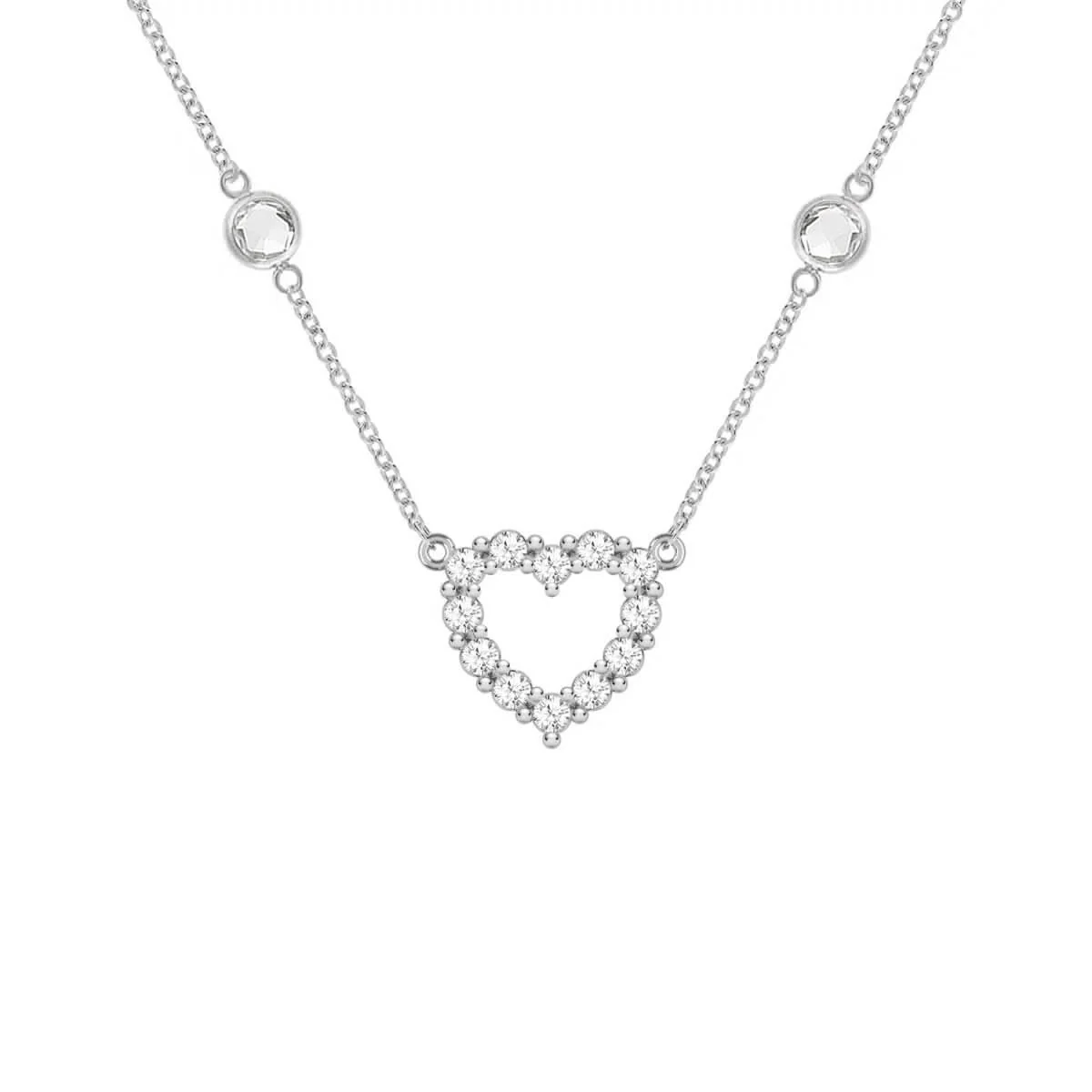 Rosecliff Small Diamond Heart & Petite 2 Birthstone Necklace - Image 7