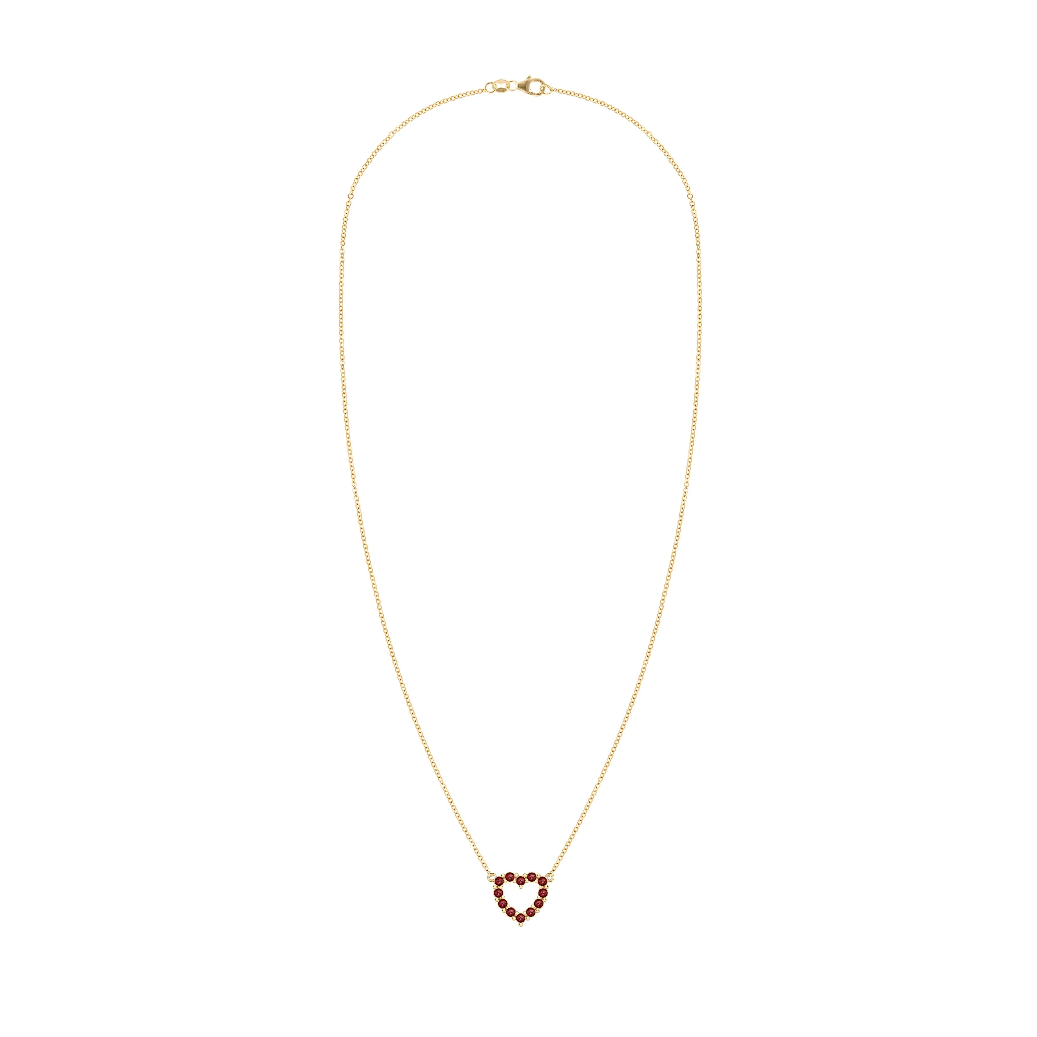 Rosecliff Small Heart Garnet Necklace in 14k Gold (January) - Image 5