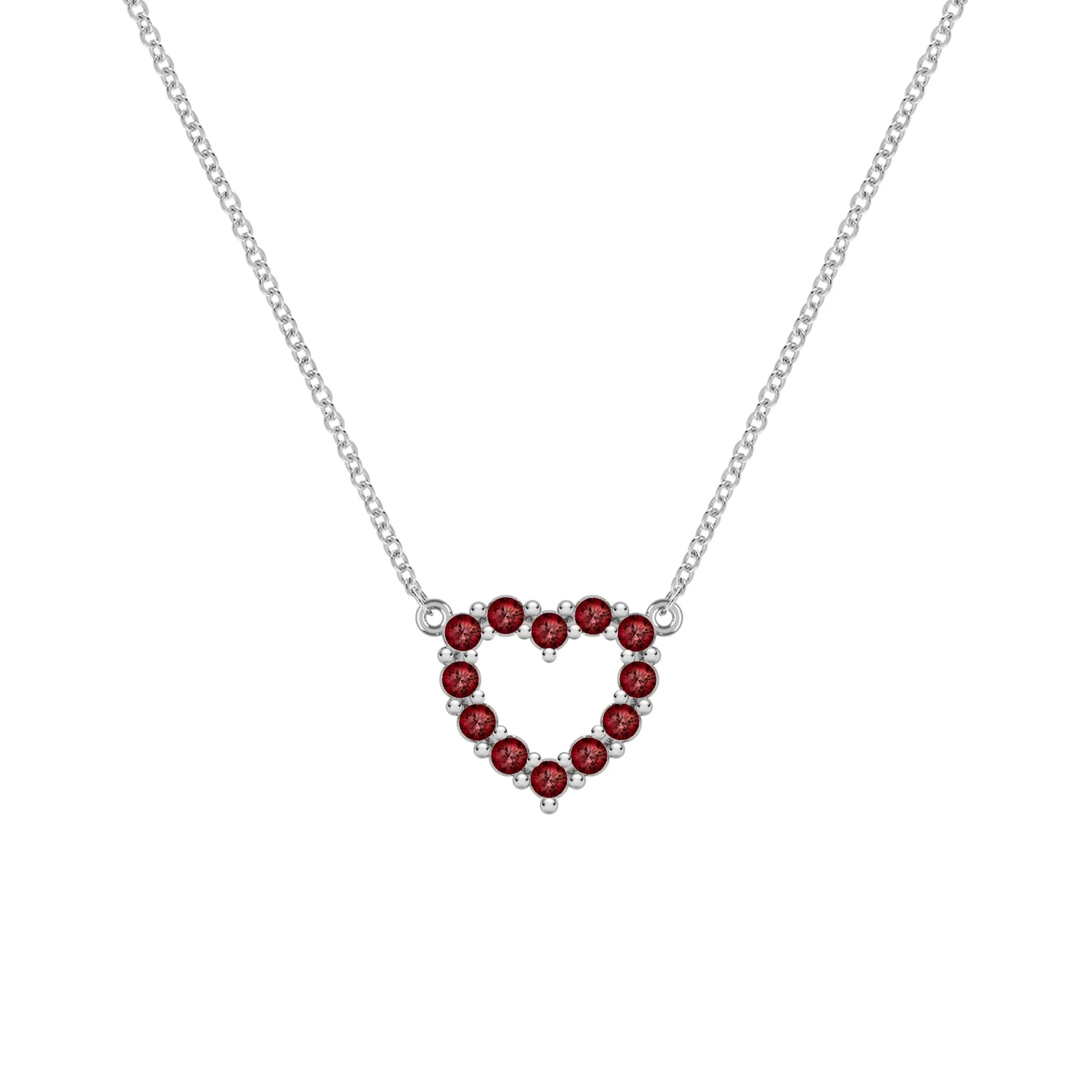 Rosecliff Small Heart Garnet Necklace in 14k Gold (January) - Image 8