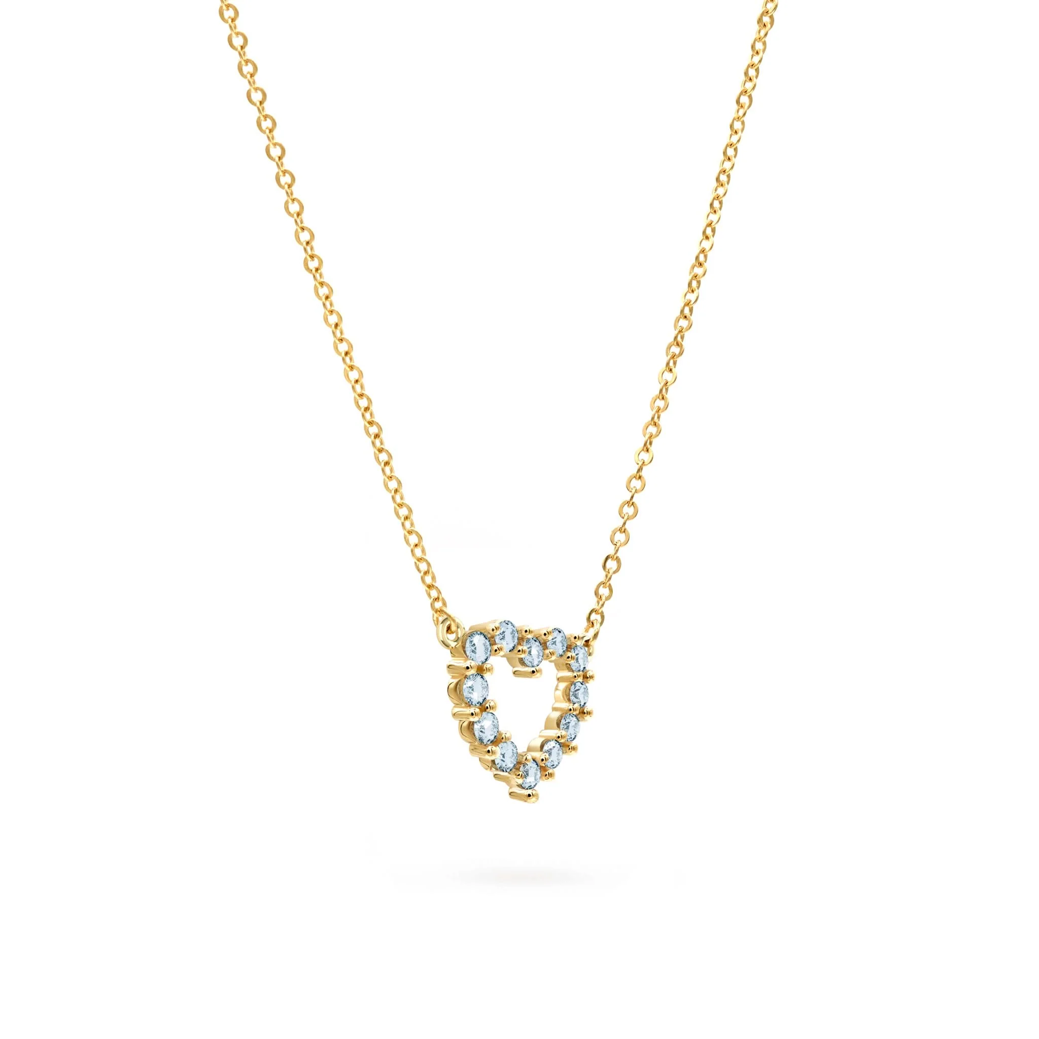 Rosecliff Small Heart Nantucket Blue Topaz Necklace in 14k Gold (December) - Image 4