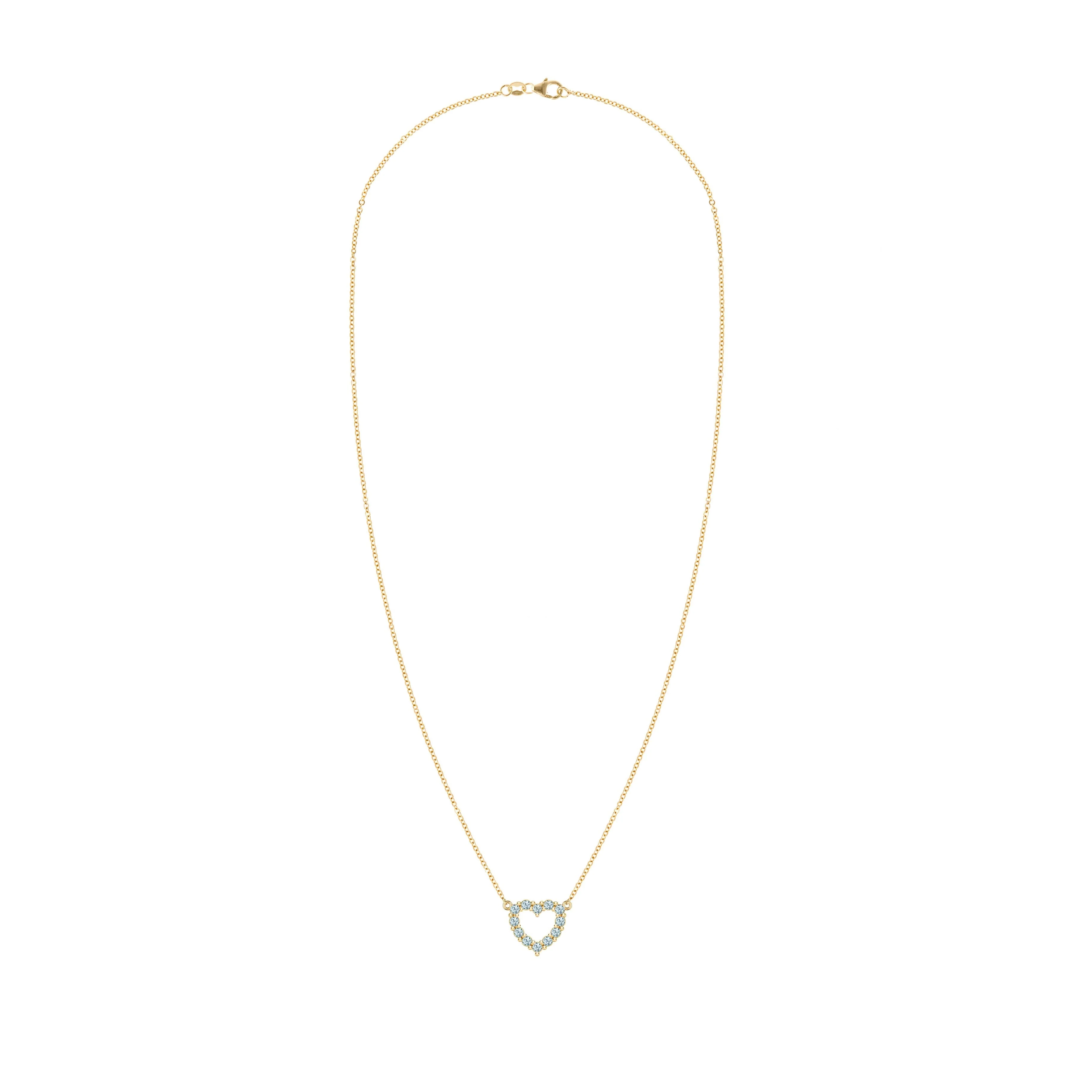 Rosecliff Small Heart Nantucket Blue Topaz Necklace in 14k Gold (December) - Image 5