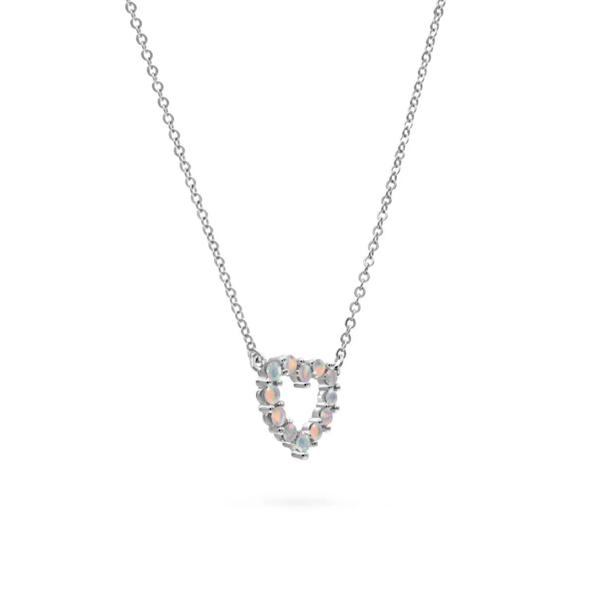 Rosecliff Small Heart Opal Necklace in 14k Gold (October) - Image 9