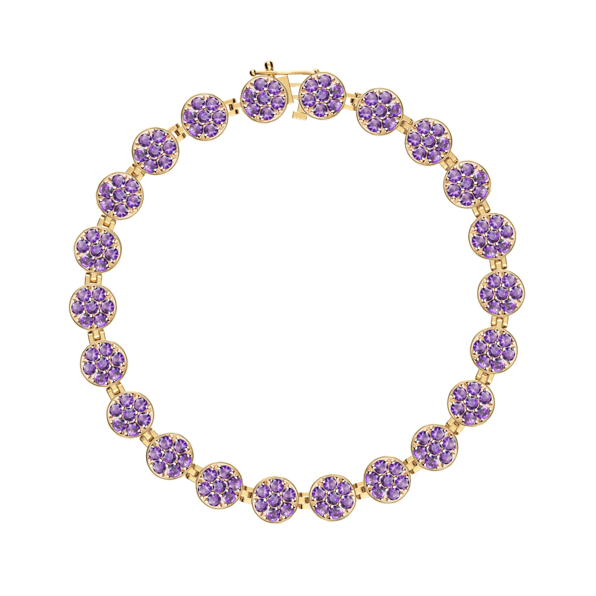 Rosecliff Tennis Amethyst Bracelet in 14k Gold (February) - Image 4