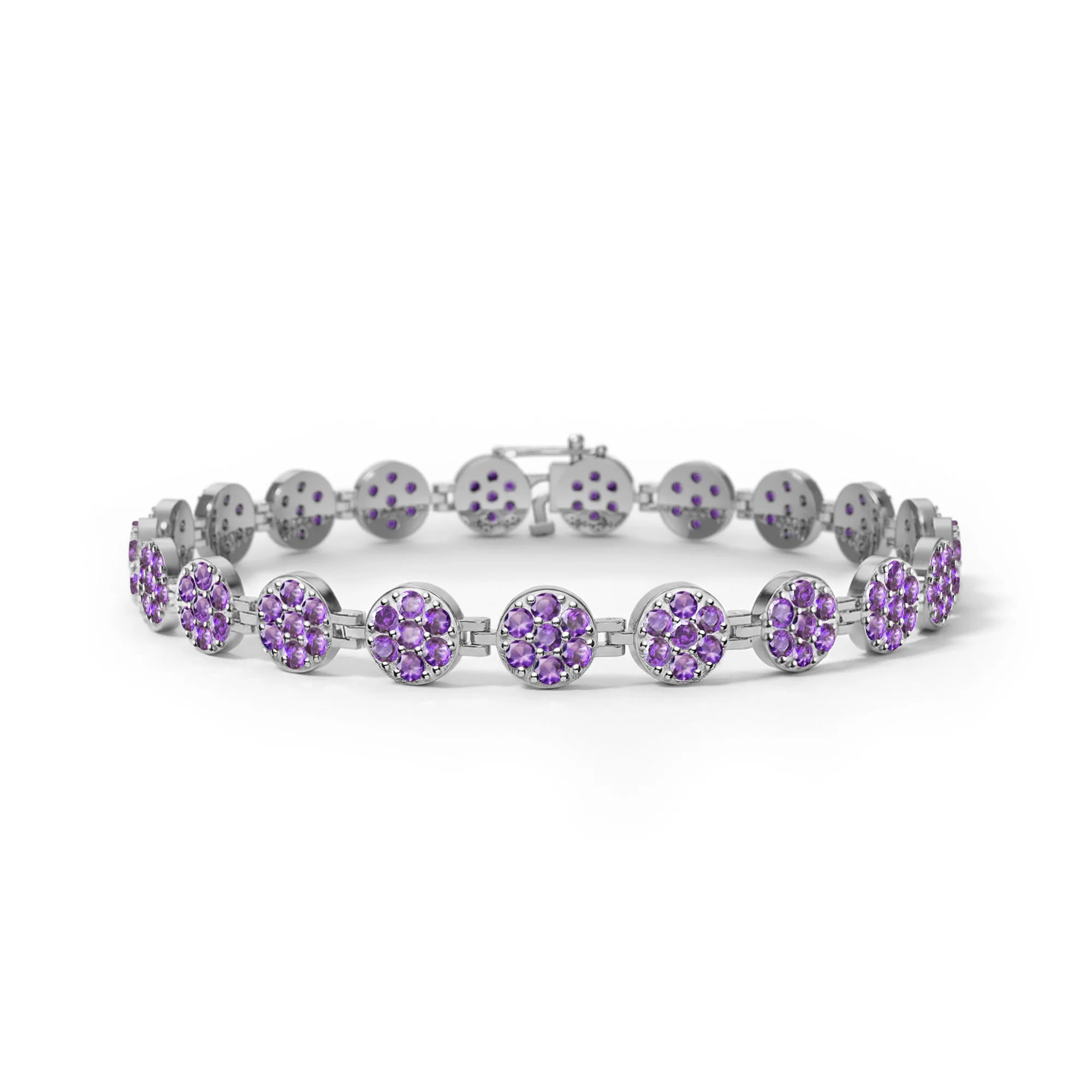 Rosecliff Tennis Amethyst Bracelet in 14k Gold (February) - Image 5