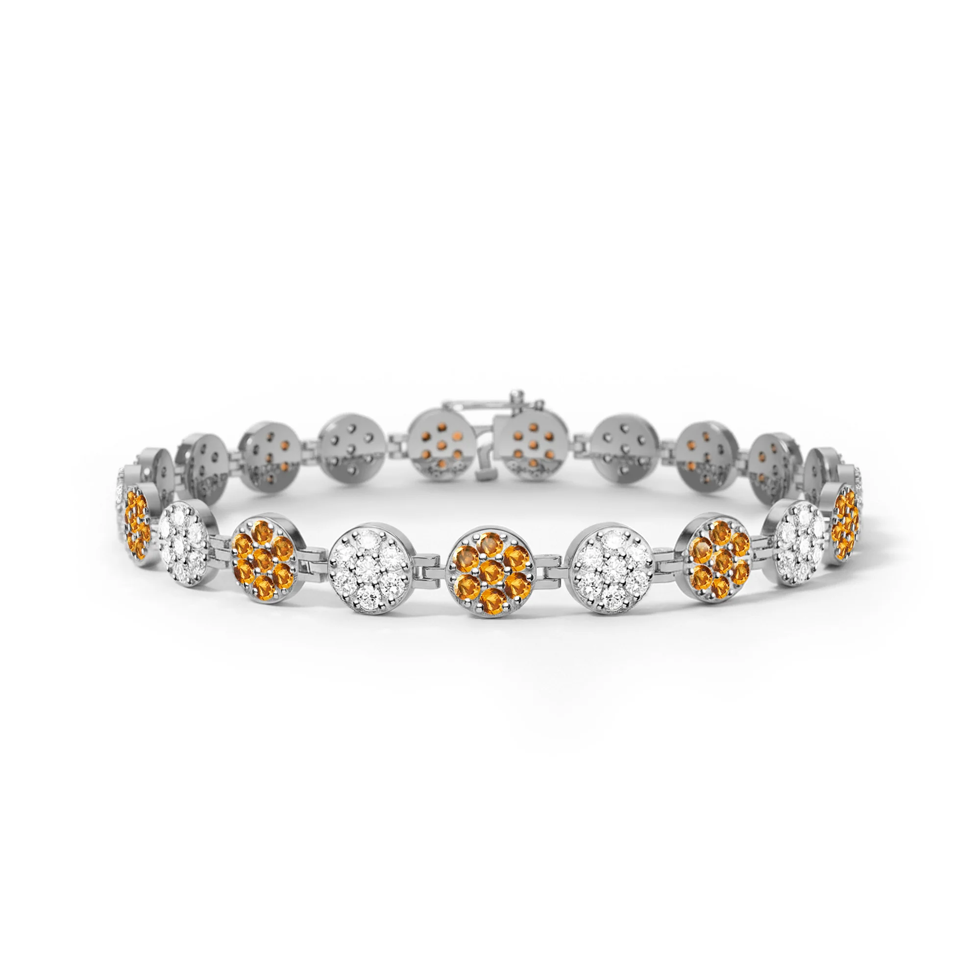 Rosecliff Tennis Diamond & Citrine Bracelet in 14k Gold (November) - Image 5