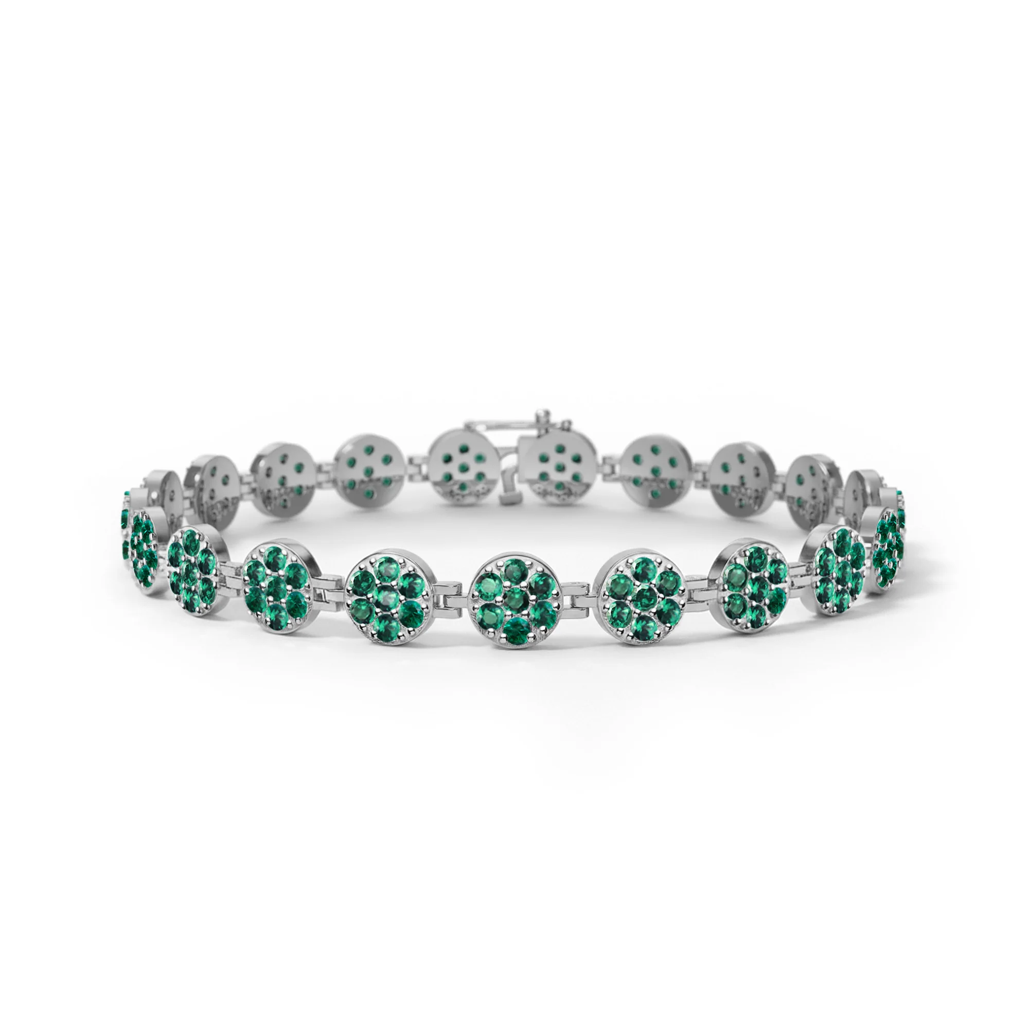 Rosecliff Tennis Emerald Bracelet in 14k Gold (May) - Image 5