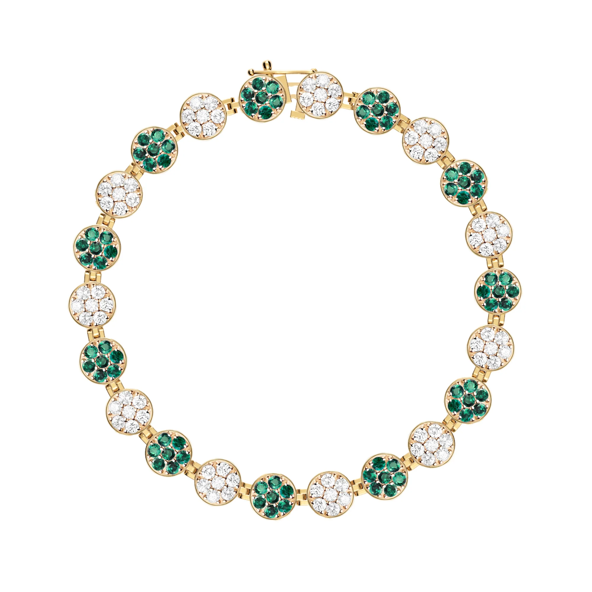Rosecliff Tennis Diamond & Emerald Bracelet in 14k Gold (May) - Image 4