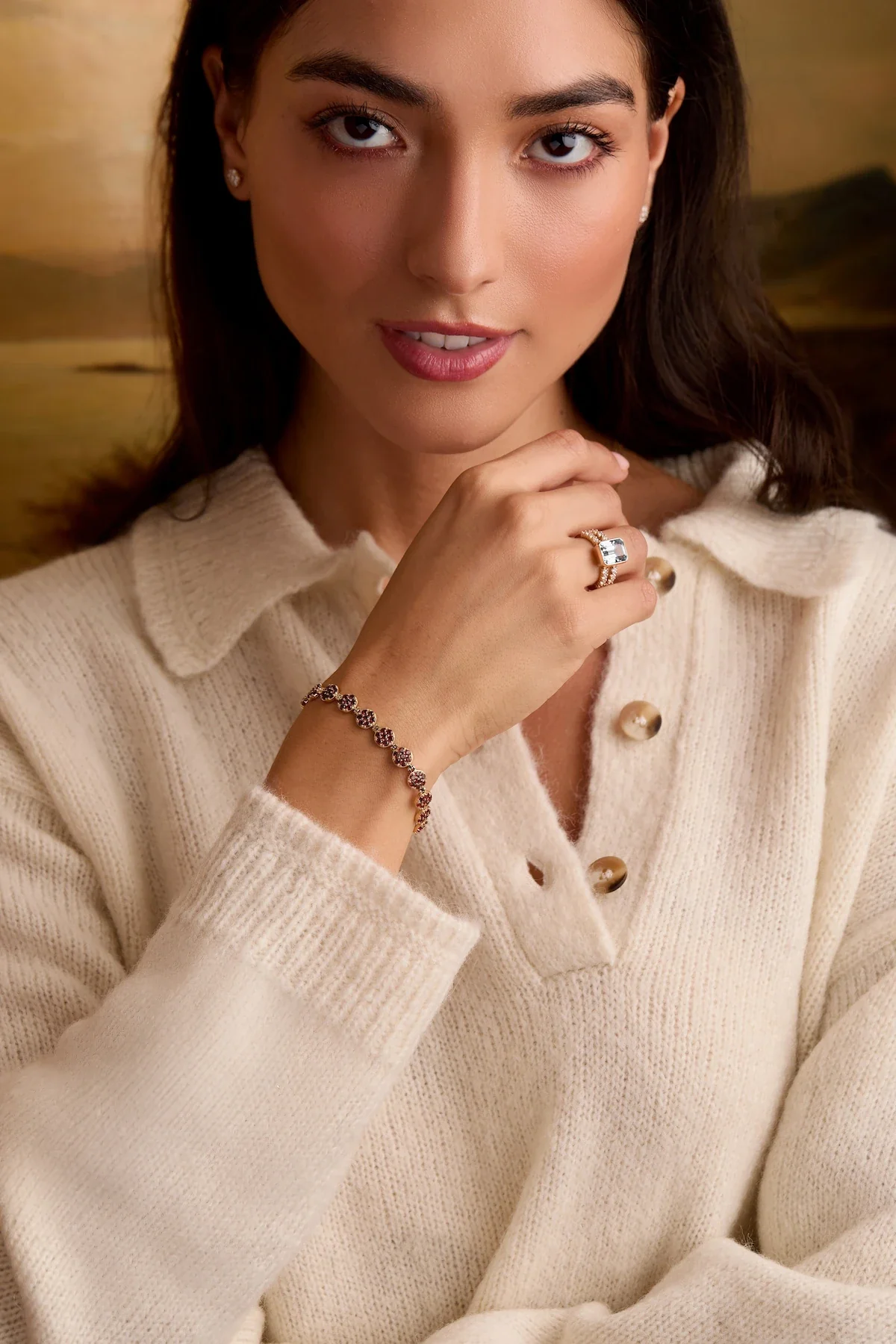 Rosecliff Tennis Garnet Bracelet in 14k Gold (January) - Image 2