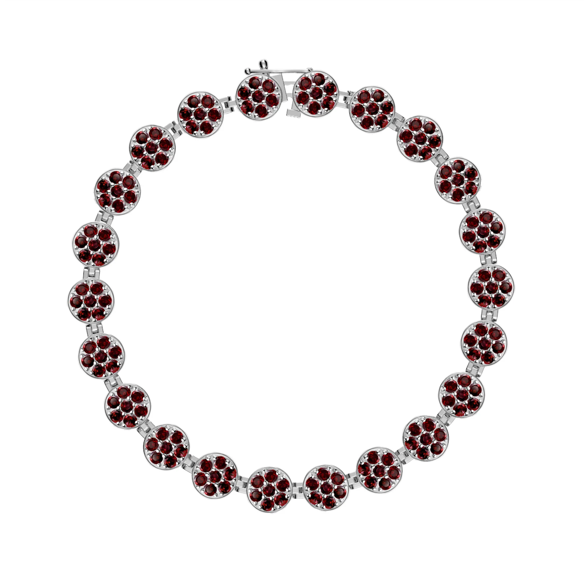 Rosecliff Tennis Garnet Bracelet in 14k Gold (January) - Image 7