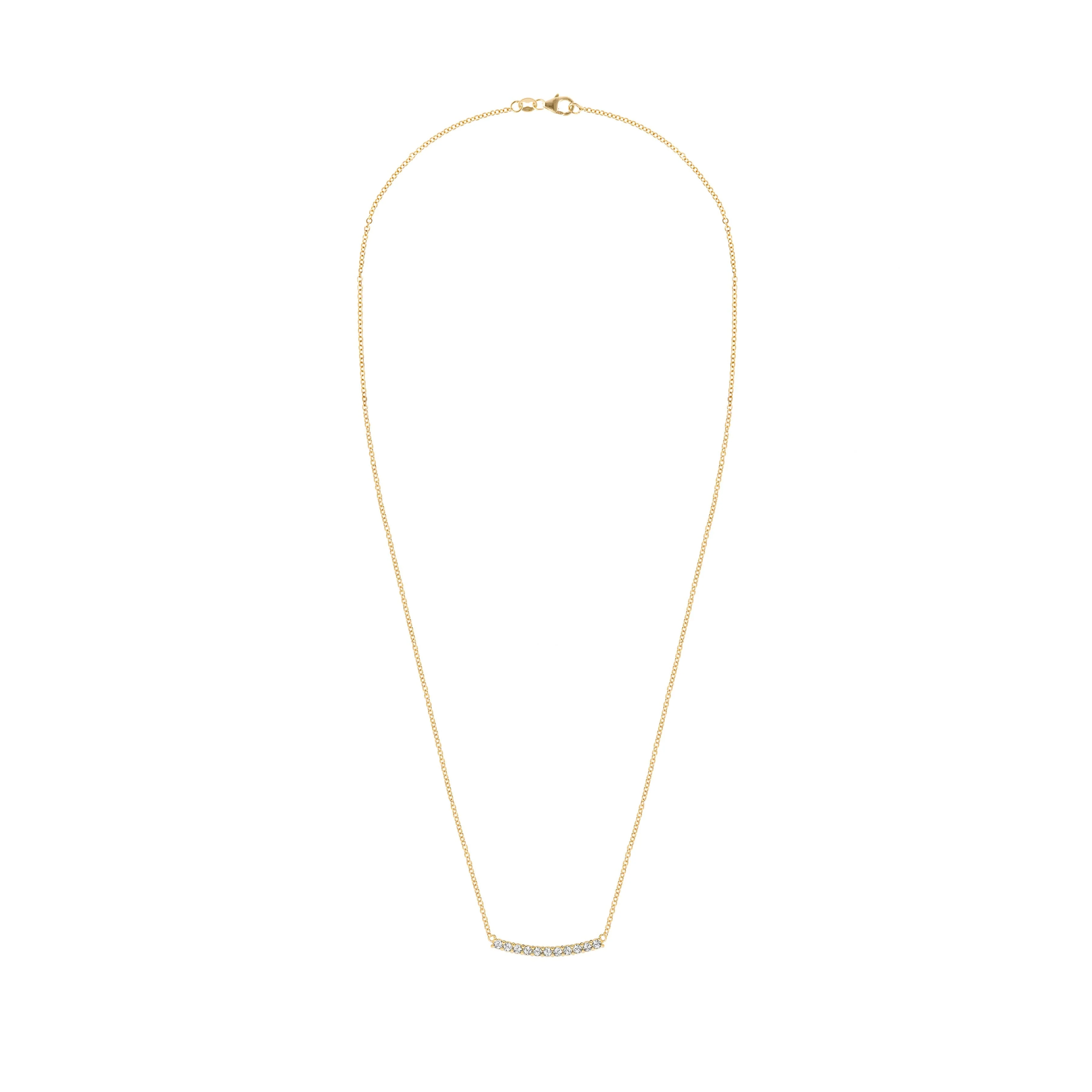 Rosecliff White Topaz Bar Necklace in 14k Gold (April) - Image 5