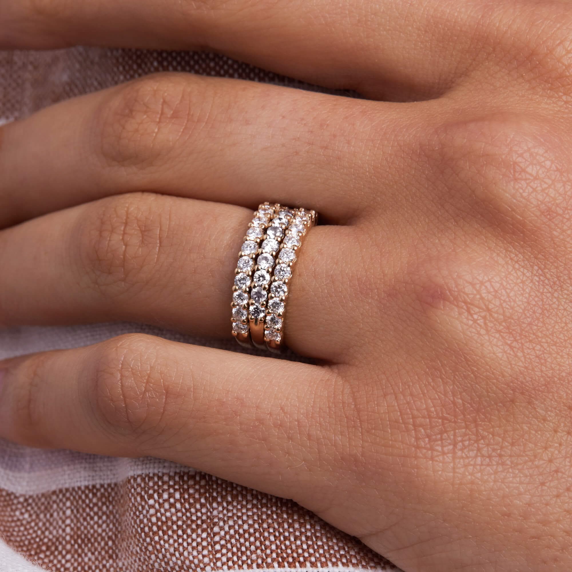 Rosecliff White Topaz Stackable Ring in 14k Gold (April) - Image 9