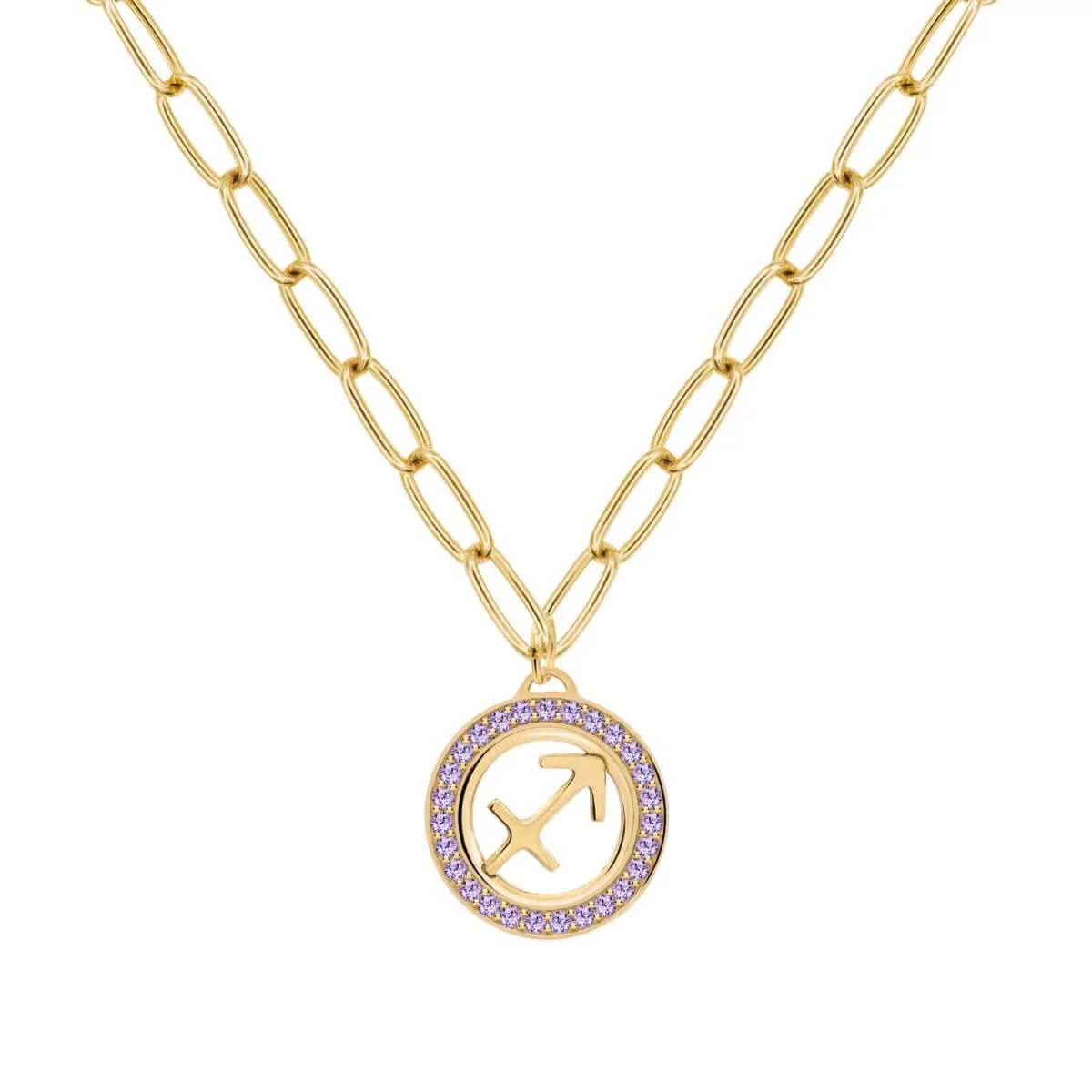 Sagittarius & Birthstone Pendant in 14k Gold - Image 7