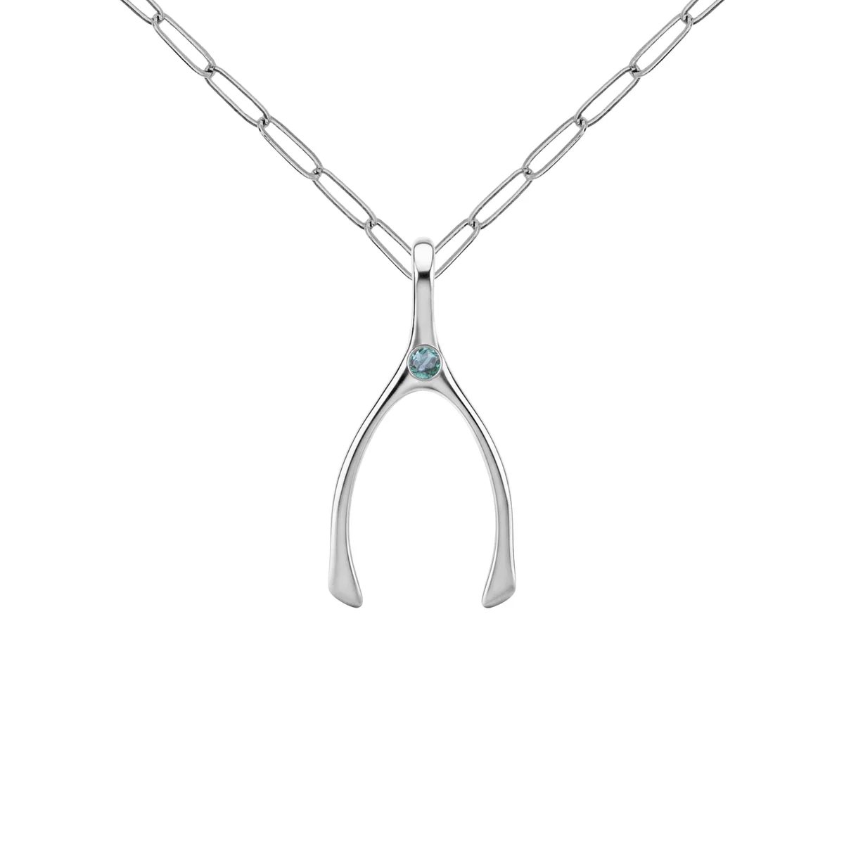 Small Alexandrite Wishbone Pendant in Solid 14k Gold (June) - Image 11