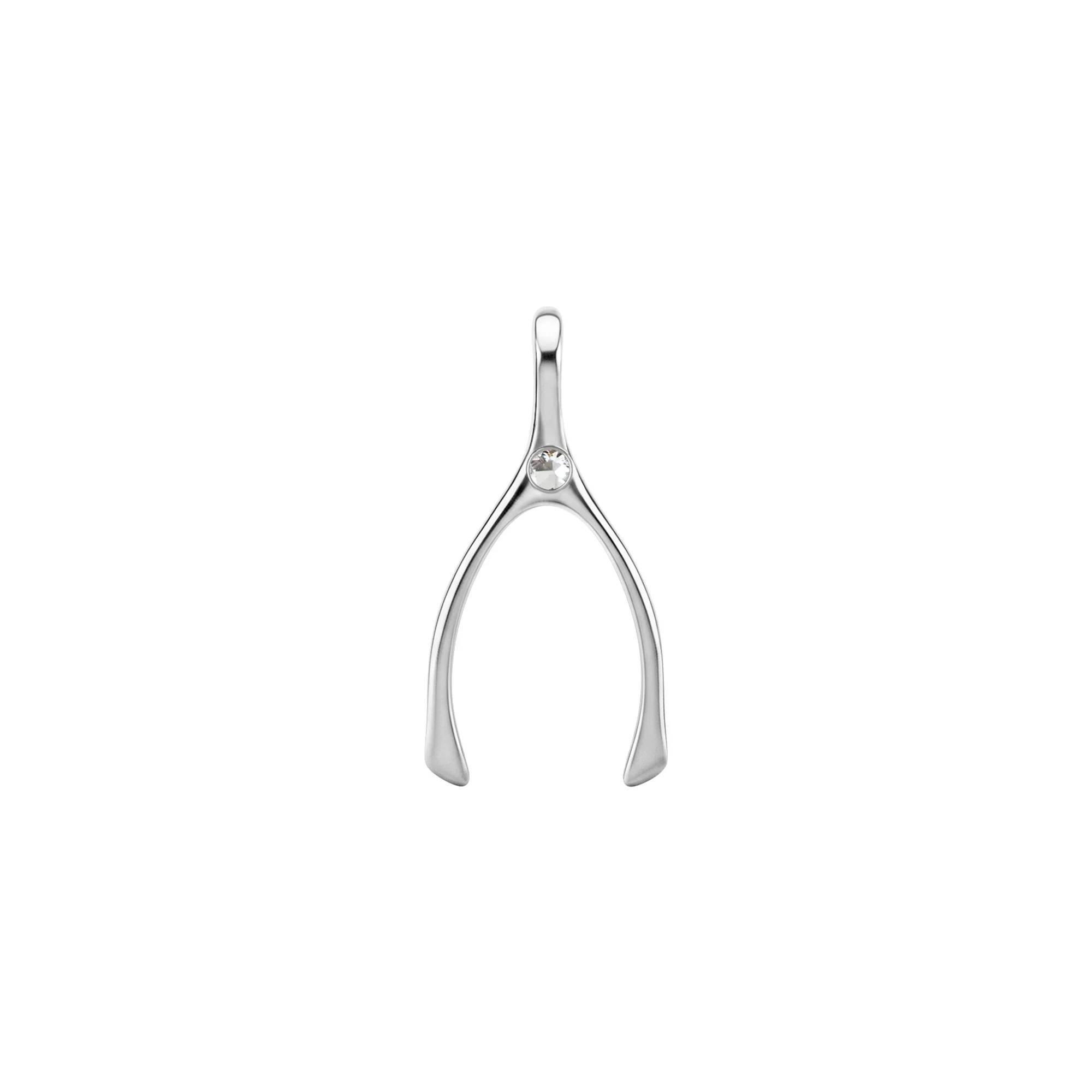 Small Wishbone Birthstone Pendant in 14K Gold - Image 5