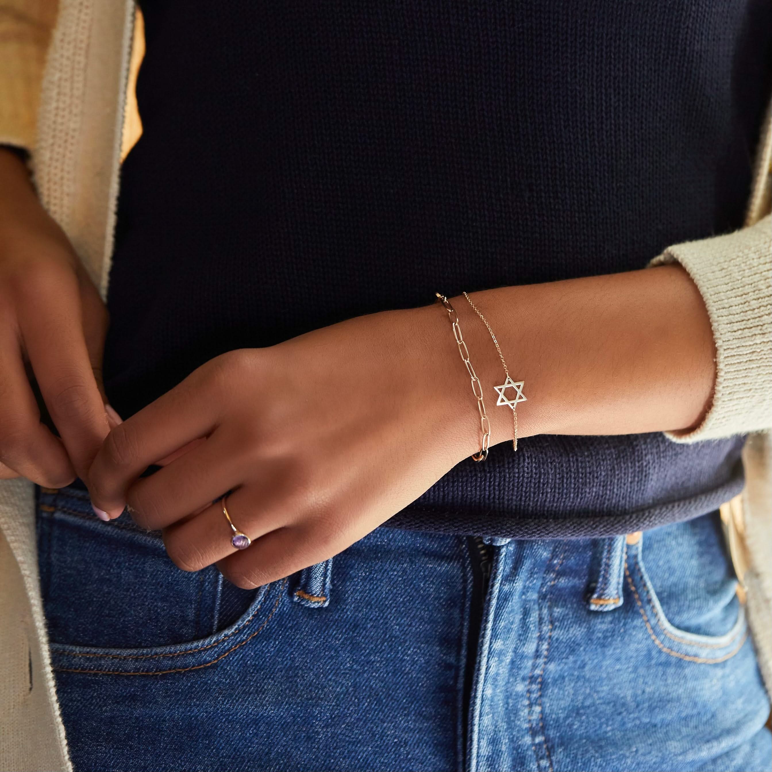 Star of David Bracelet in 14k Gold - Image 3