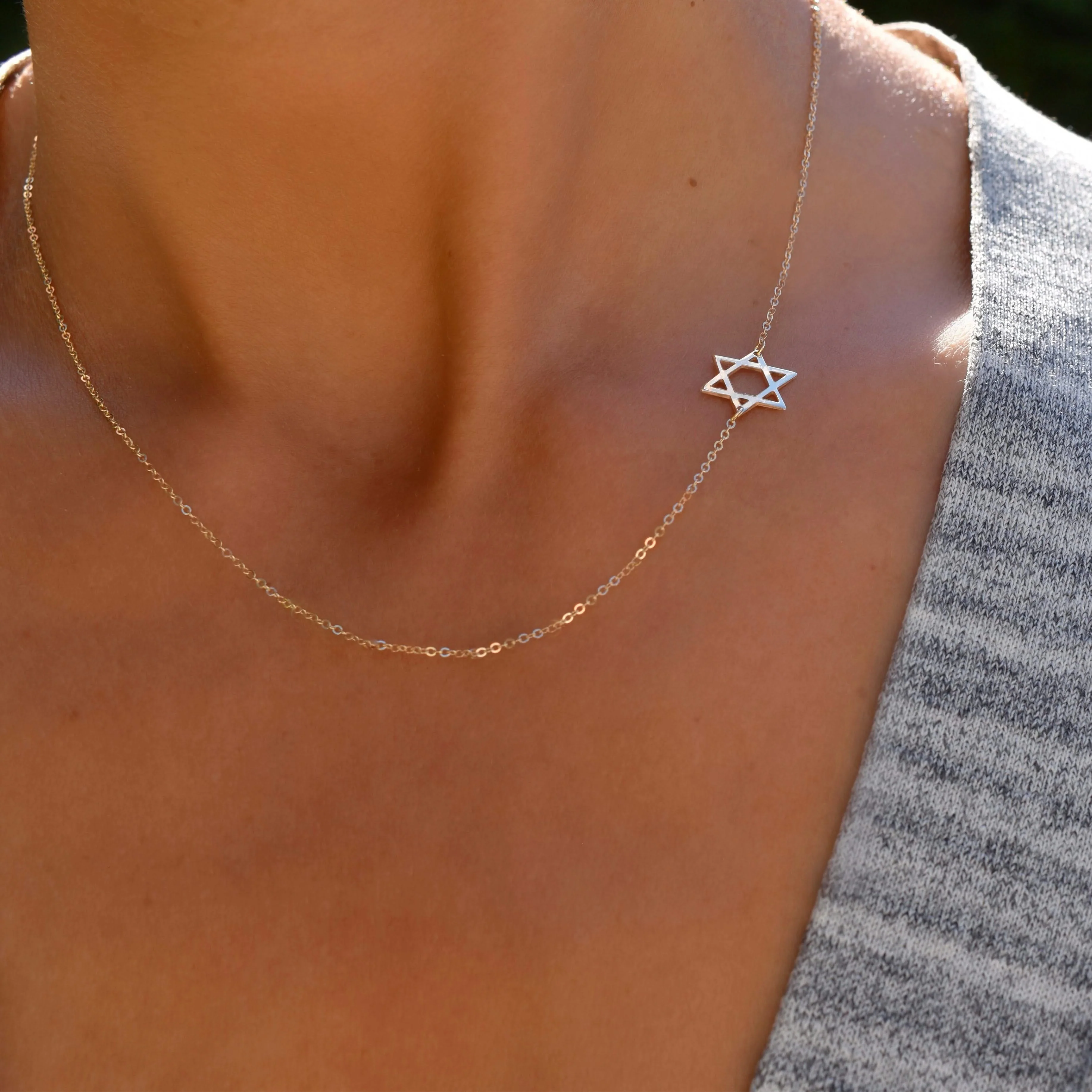 Star of David Necklace in 14k Gold - Image 3