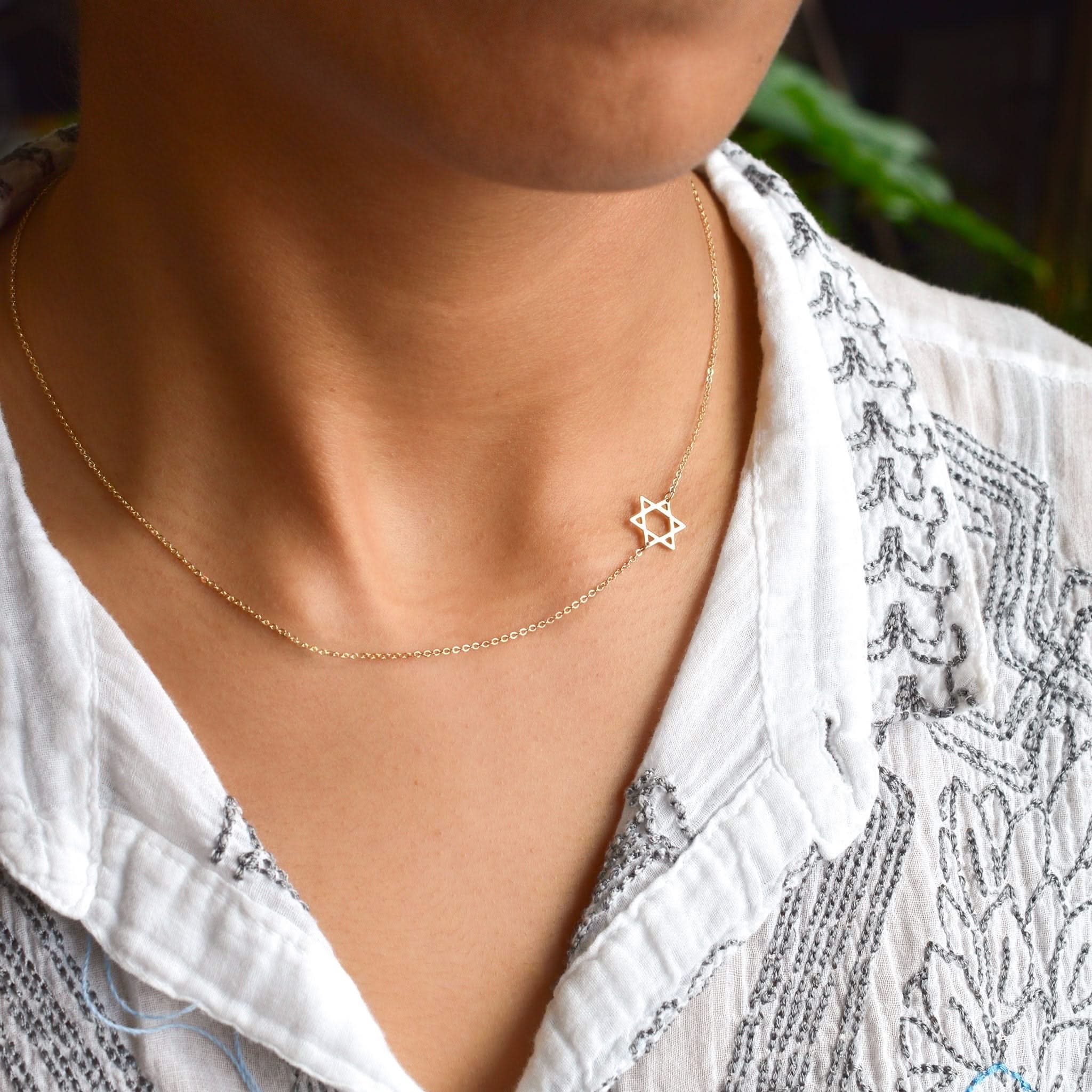 Star of David Necklace in 14k Gold - Image 6
