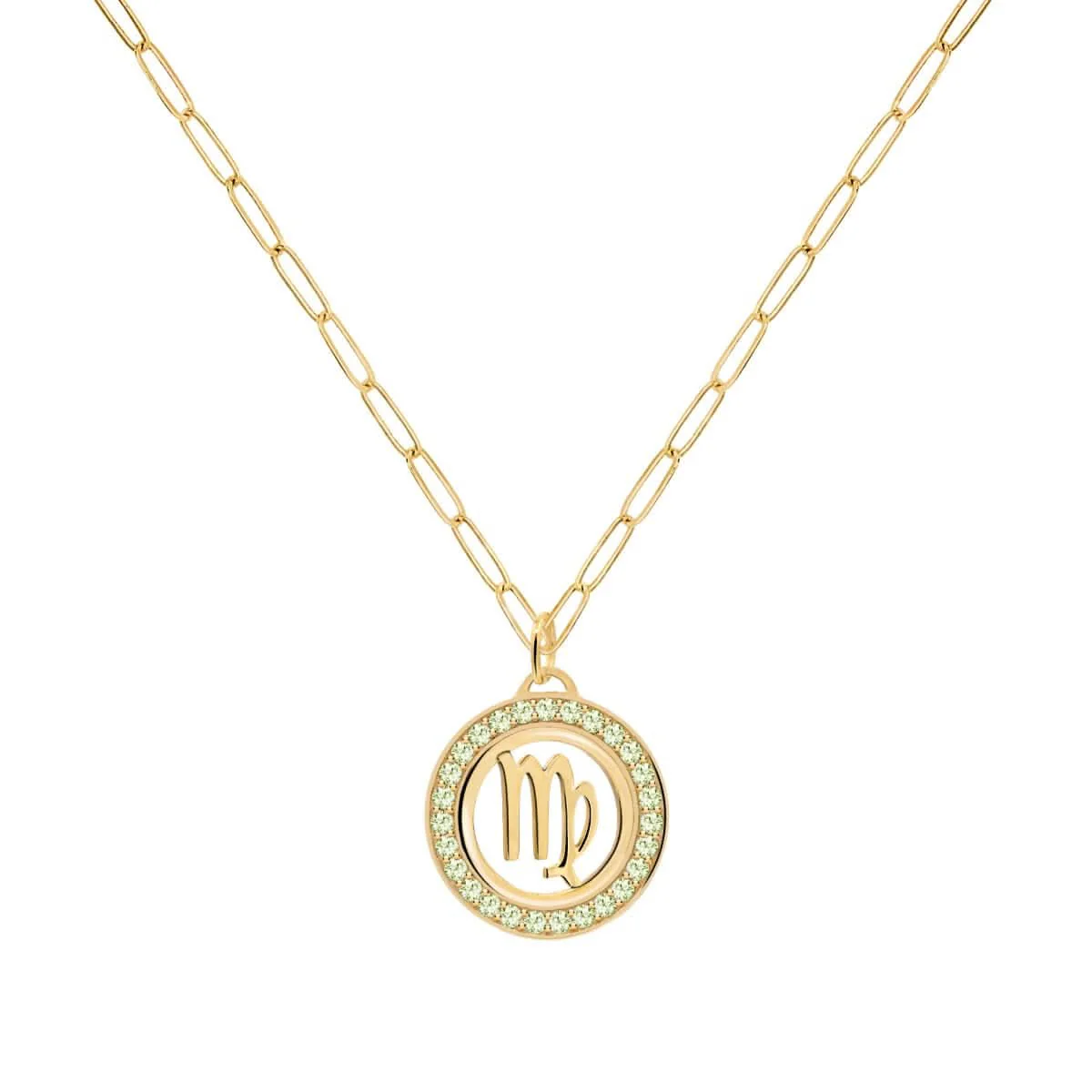 Virgo & Birthstone Pendant in 14k Gold - Image 5