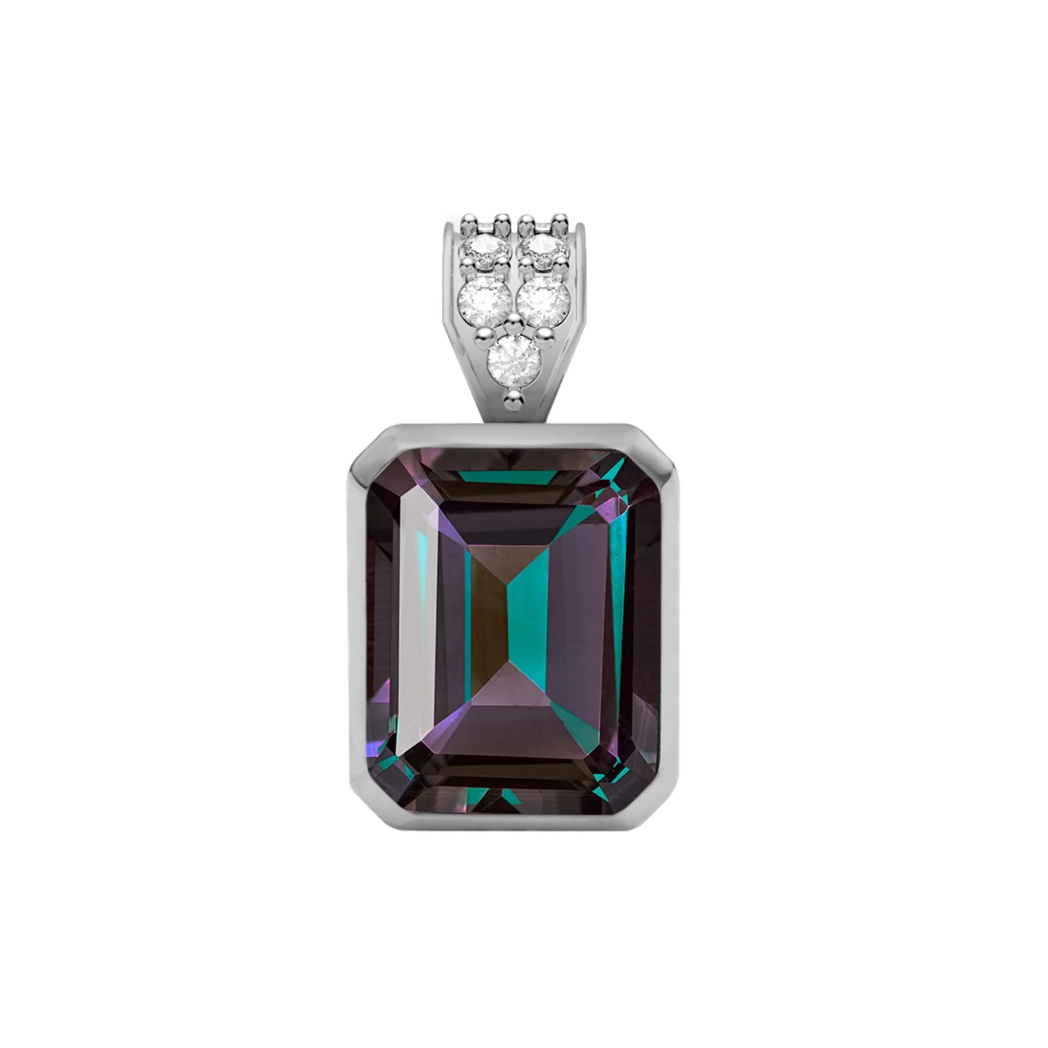 Warren Alexandrite Pendant with Diamond Bail in 14k Gold (June) - Image 5
